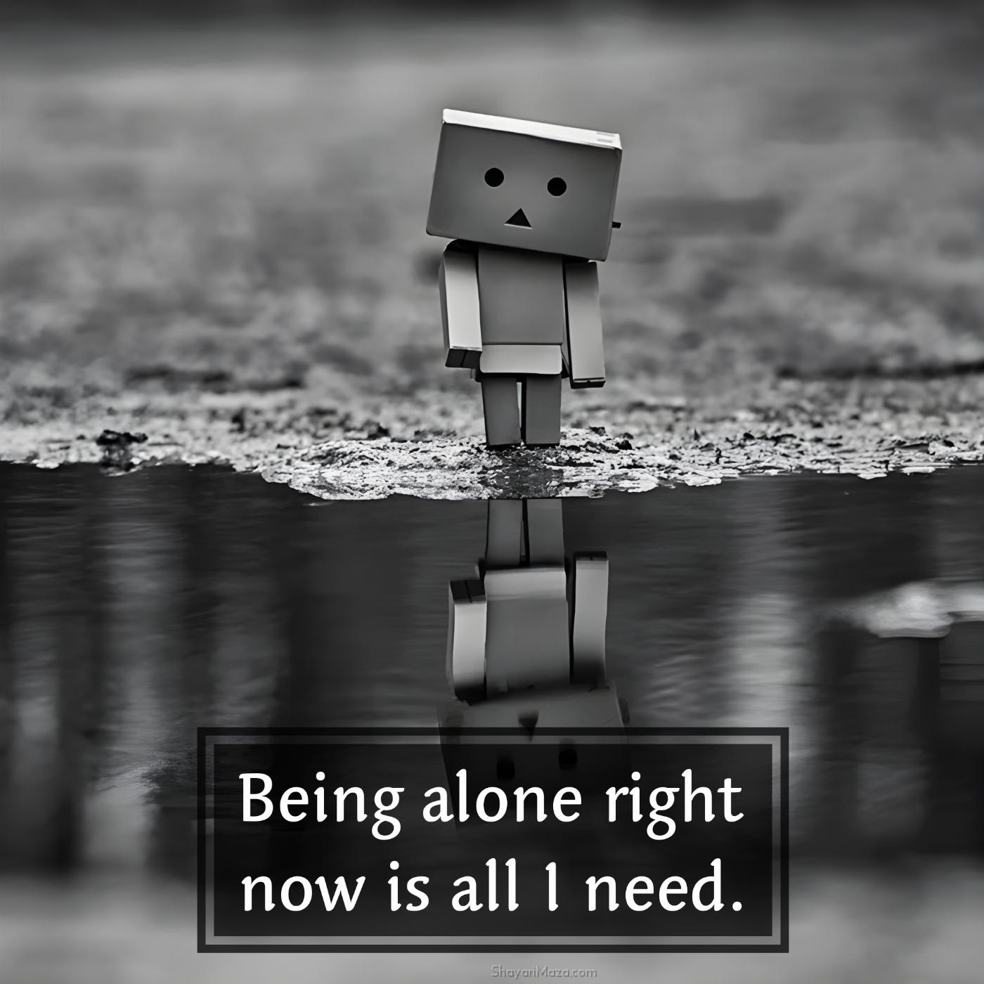Being alone right now is all I need