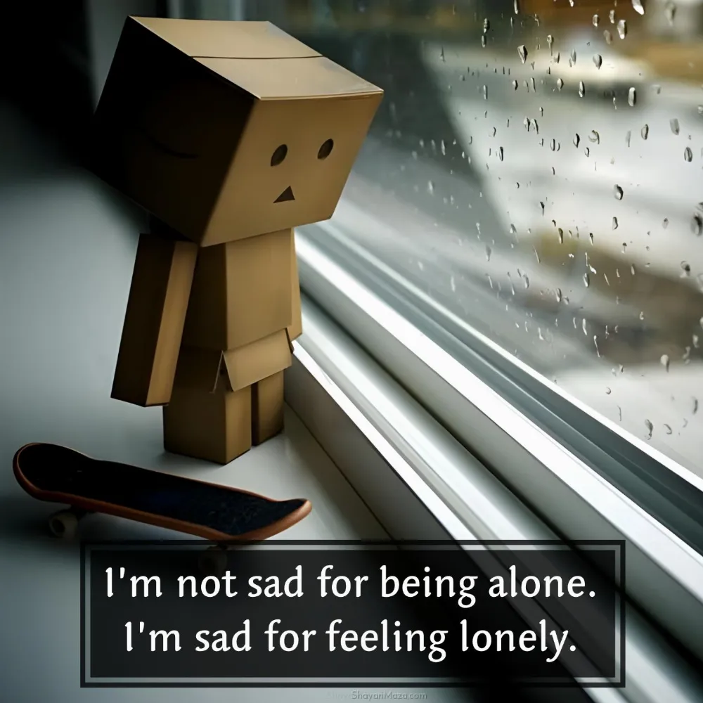 Im not sad for being alone Im sad for feeling lonely