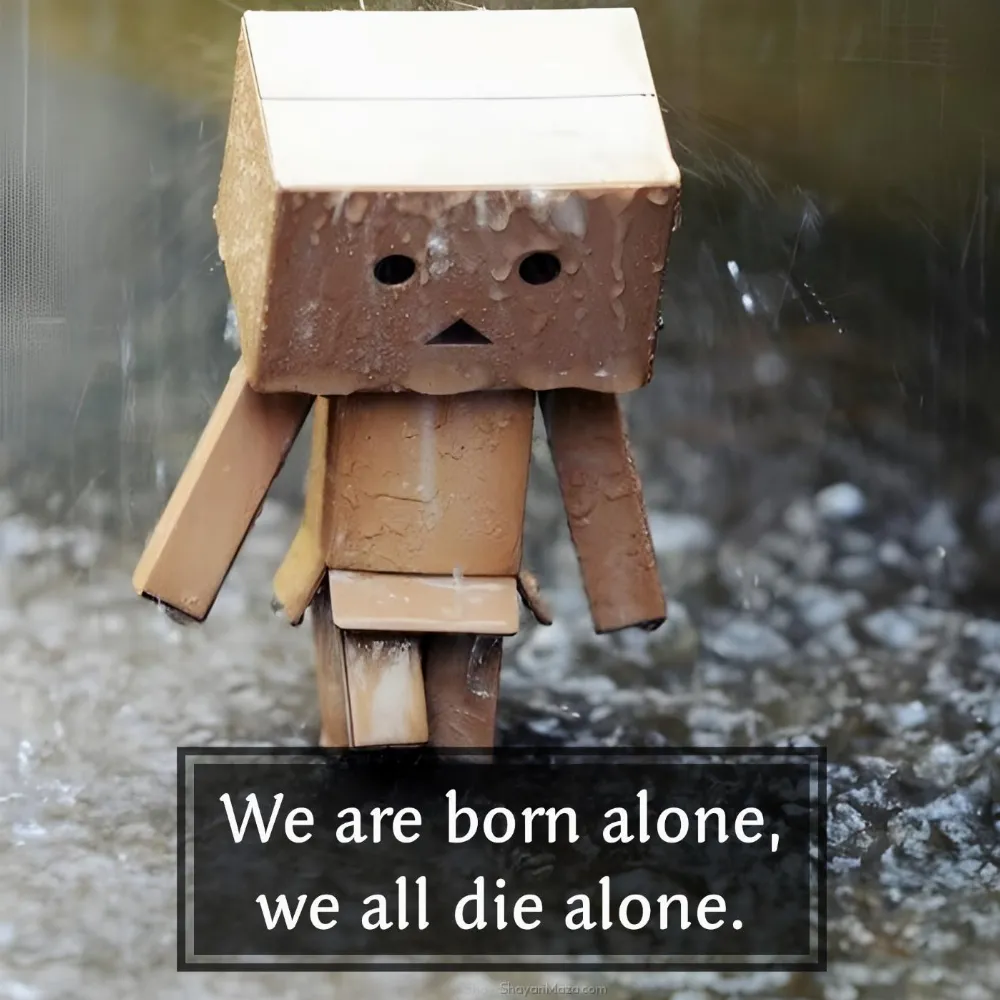 We are born alone we all die alone