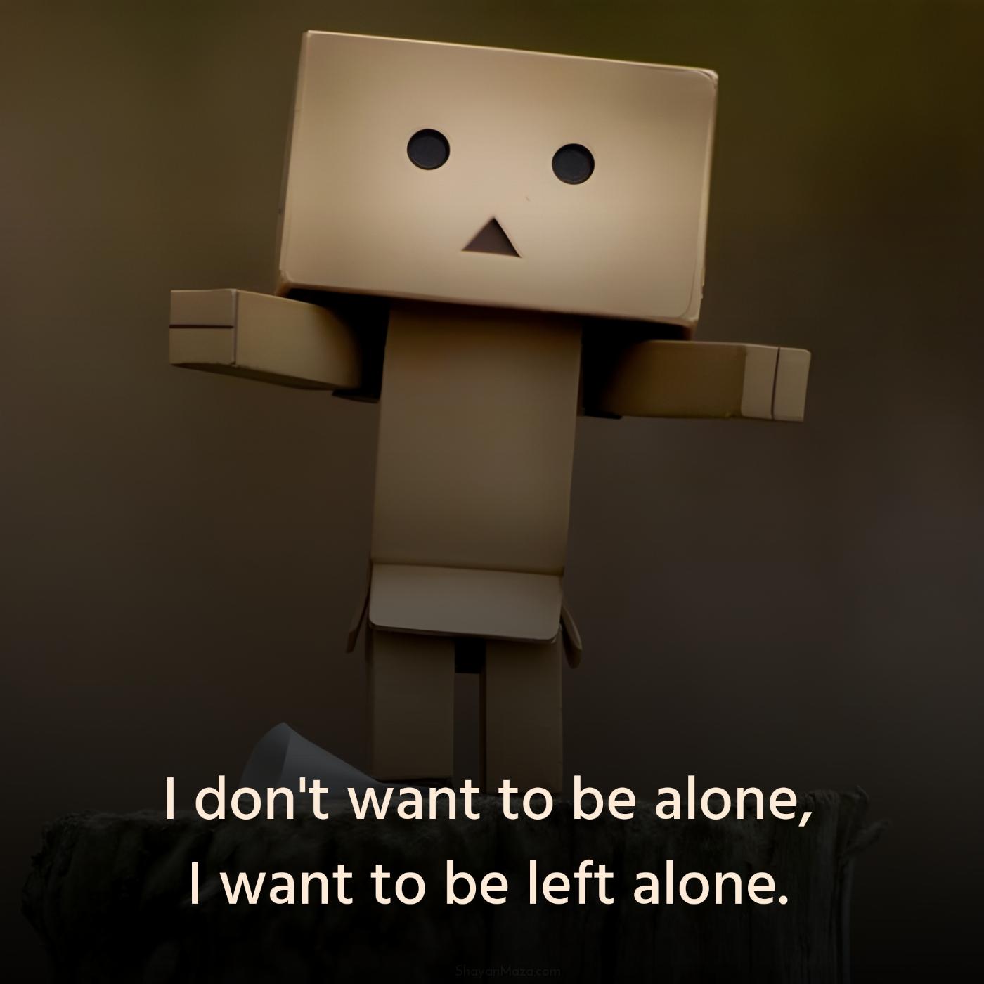I don't want to be alone I want to be left alone