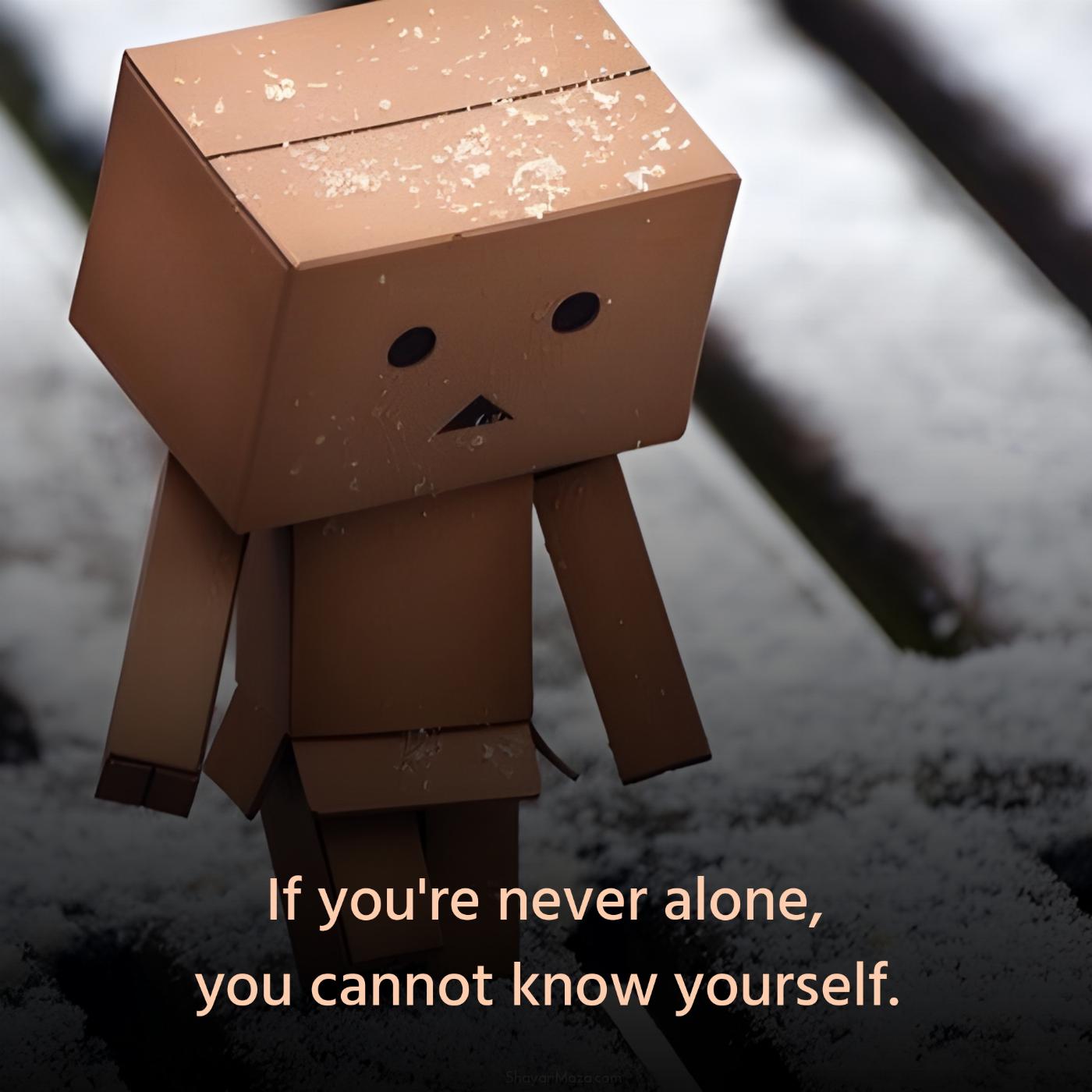 If you're never alone you cannot know yourself