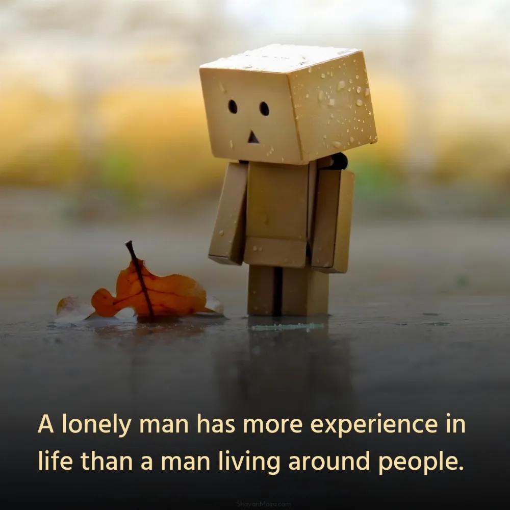 A lonely man has more experience in life than a man