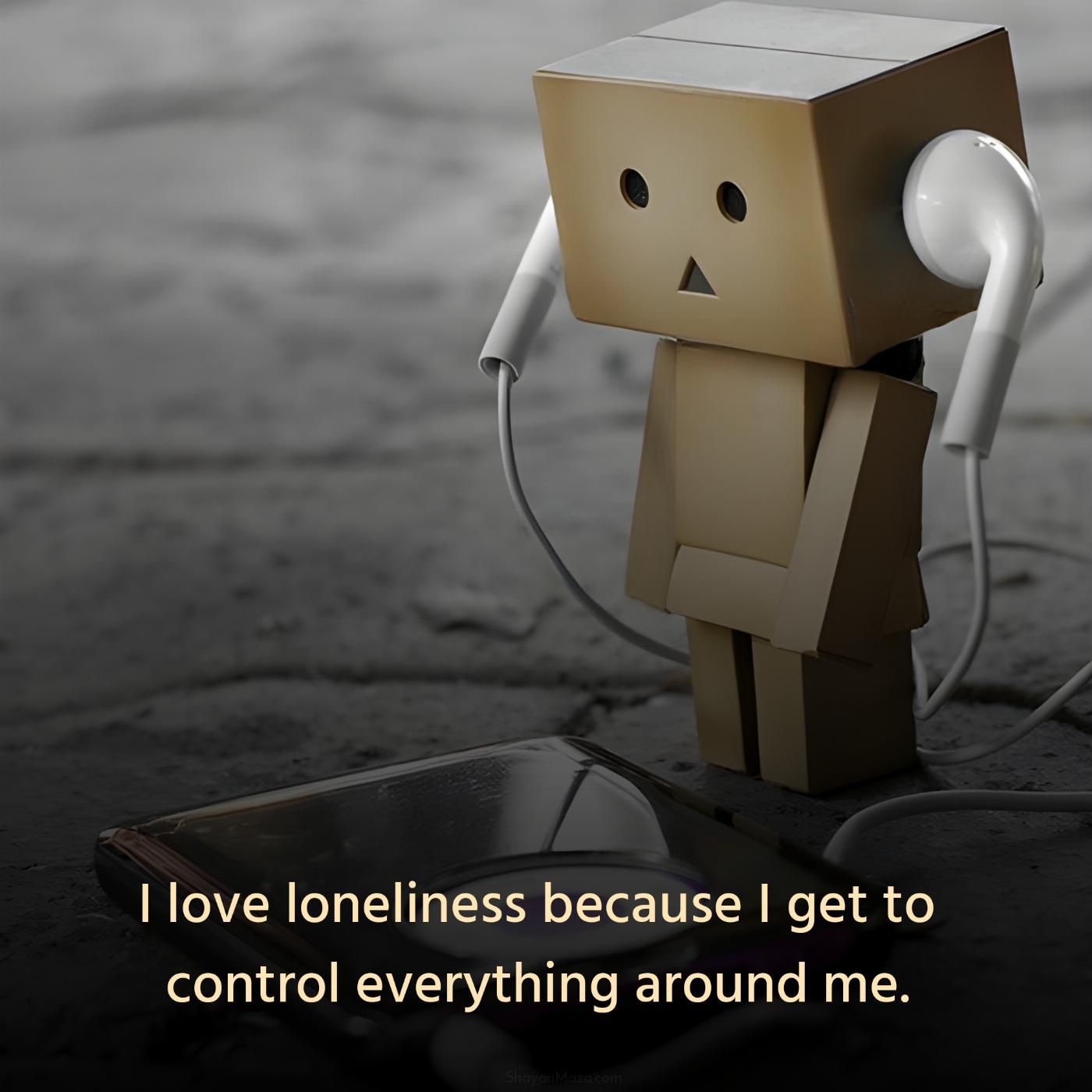 I love loneliness because I get to control everything around me