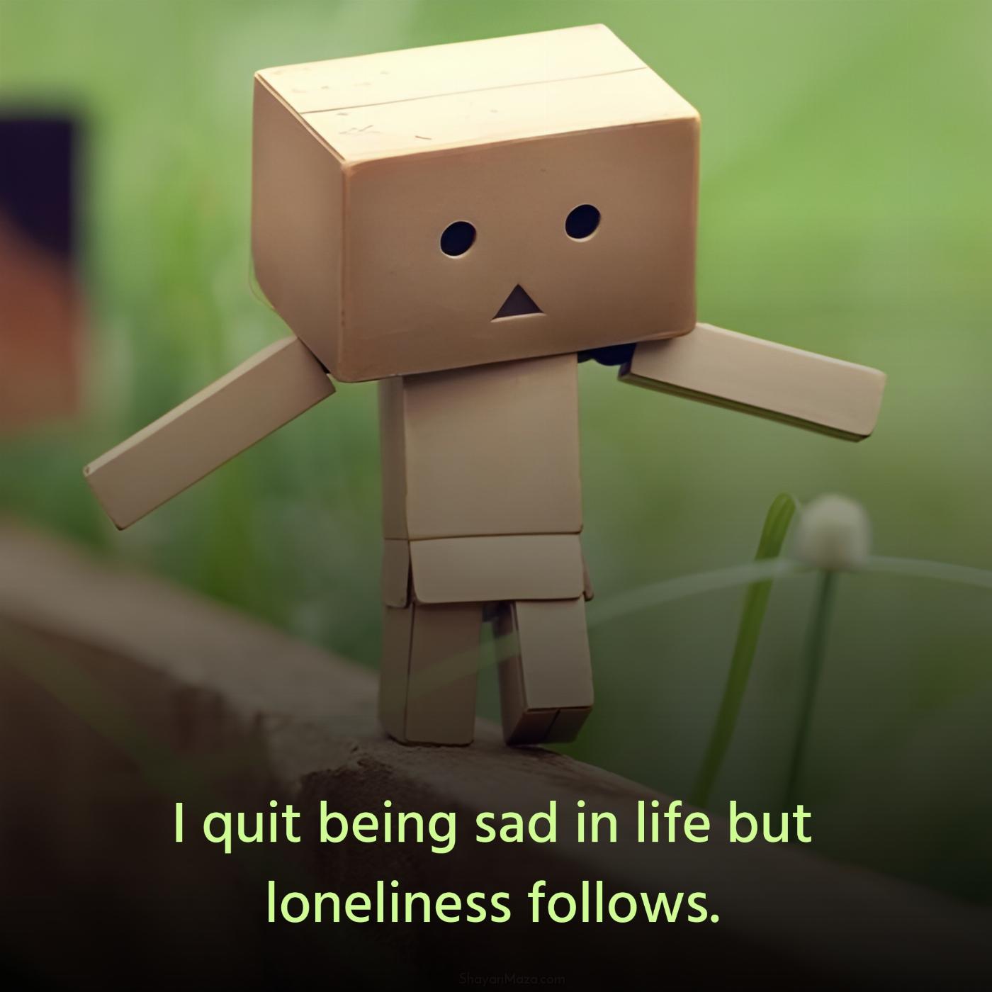I quit being sad in life but loneliness follows