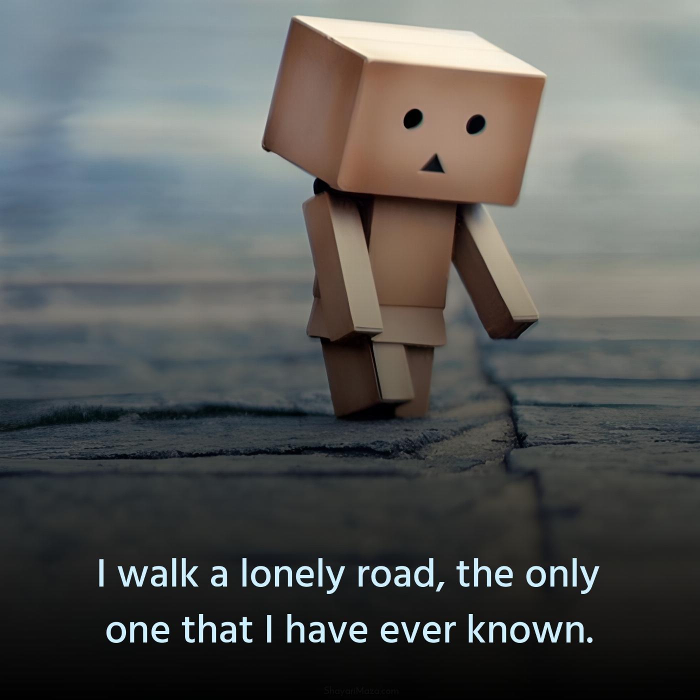 I walk a lonely road the only one that I have ever known