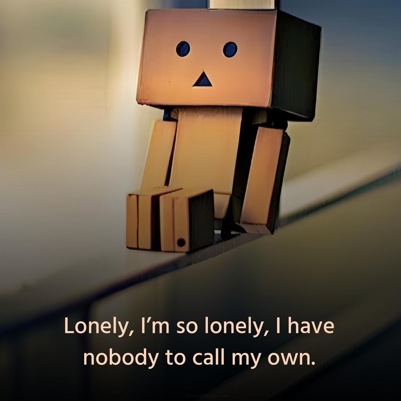 Lonely Im so lonely I have nobody to call my own
