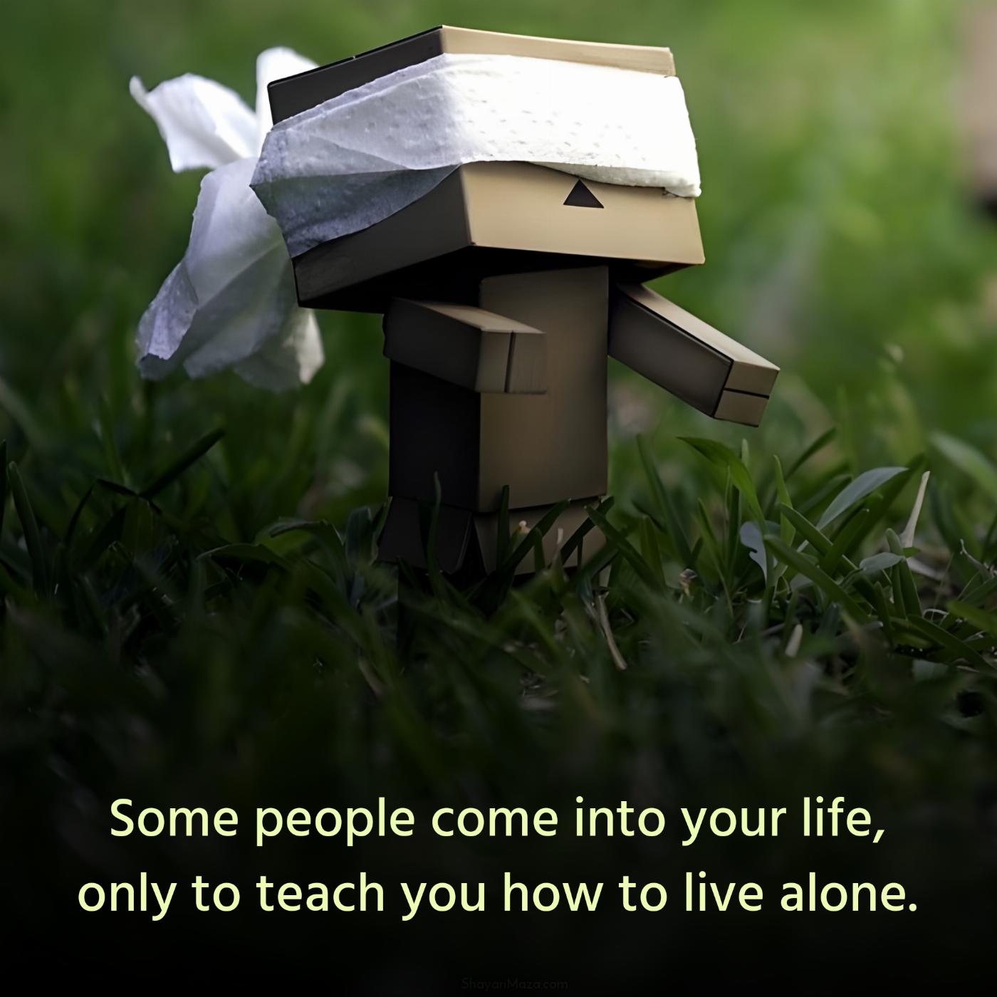Some people come into your life only to teach you how to live alone