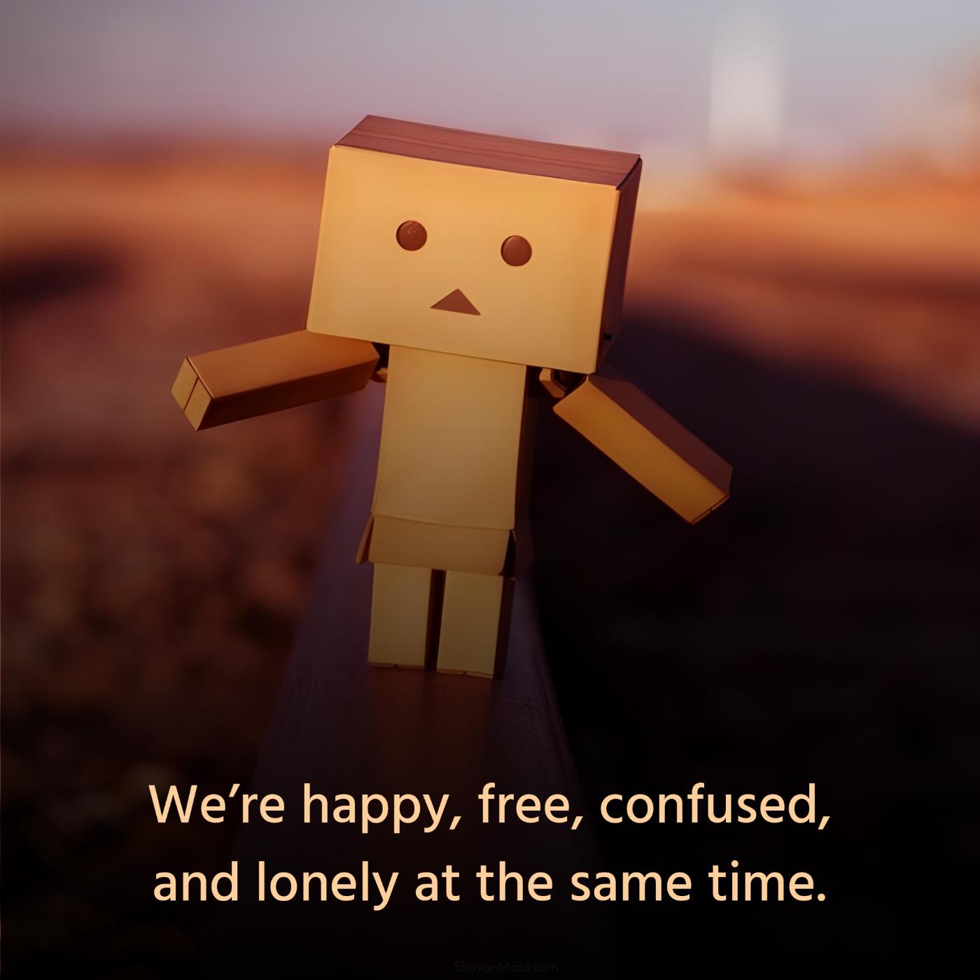 Were happy free confused and lonely at the same time