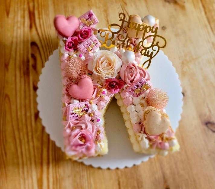 Happy Birthday K Letter Cake DP Image