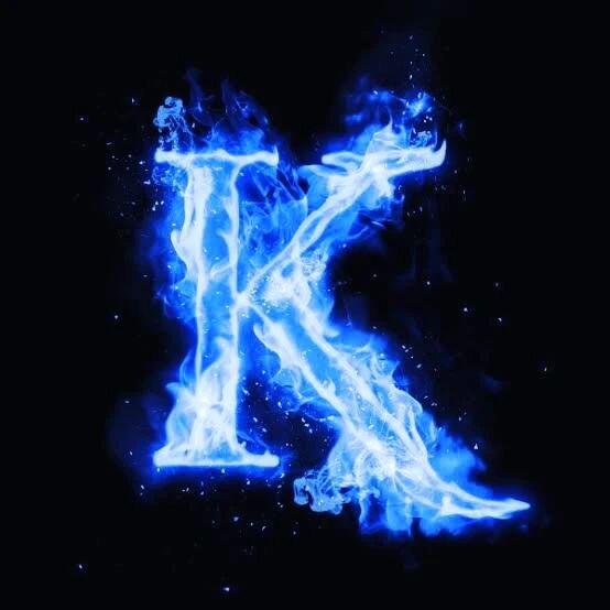 K Letter Blue Fire DP - ShayariMaza