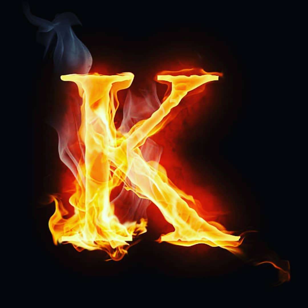 K Letter Red Fire DP - ShayariMaza