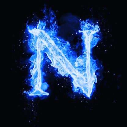 N Name Blue Fire DP Image Download