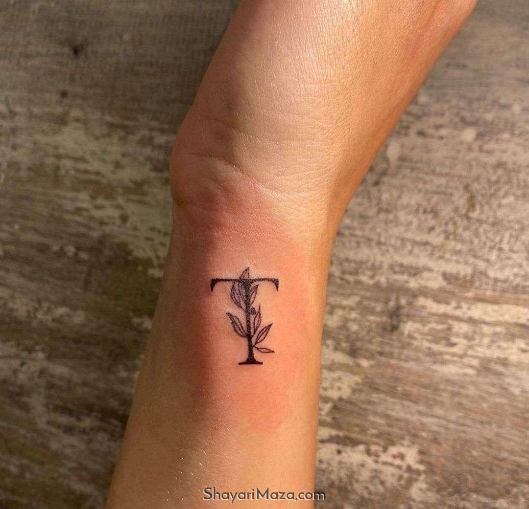 T Letter Tattoo DP Download