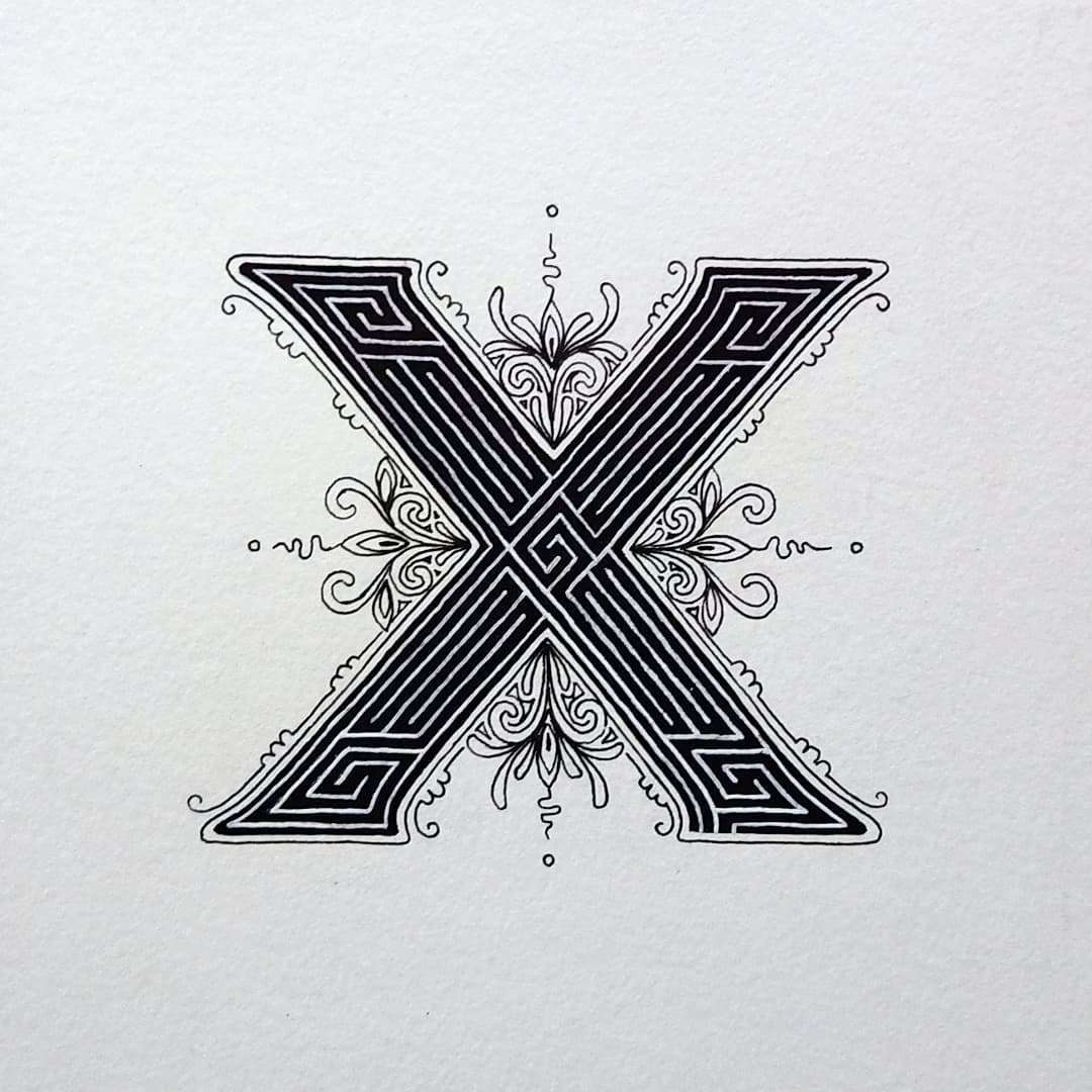 X Letter Design DP Download