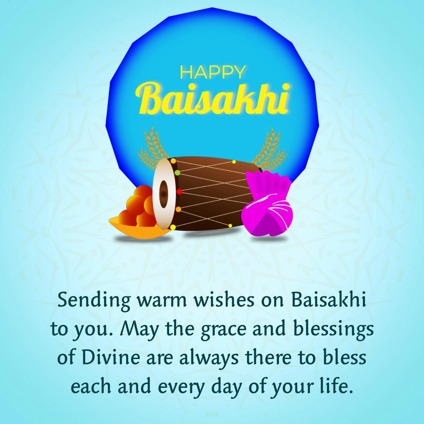 Sending warm wishes on Baisakhi to you May the grace