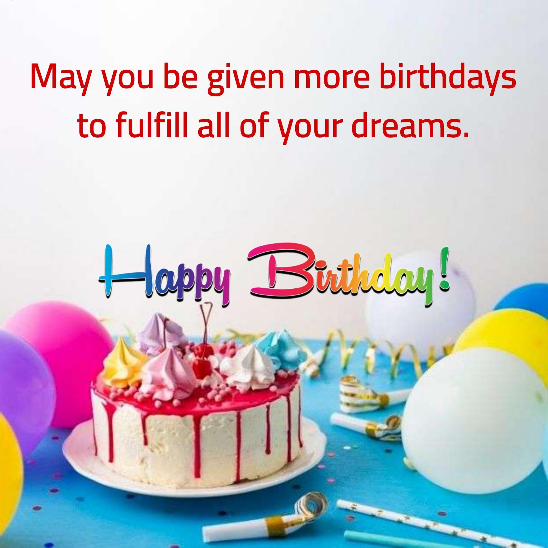 May you be given more birthdays to fulfill all of your dreams