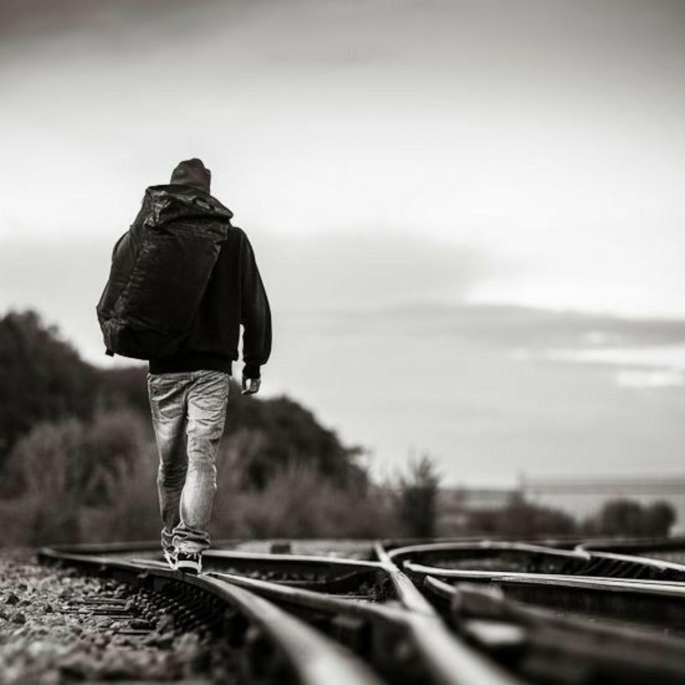 Alone Boy On Railway Track DP Image