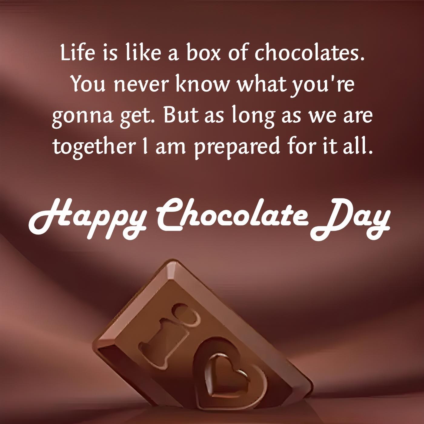 Life is like a box of chocolates You never know