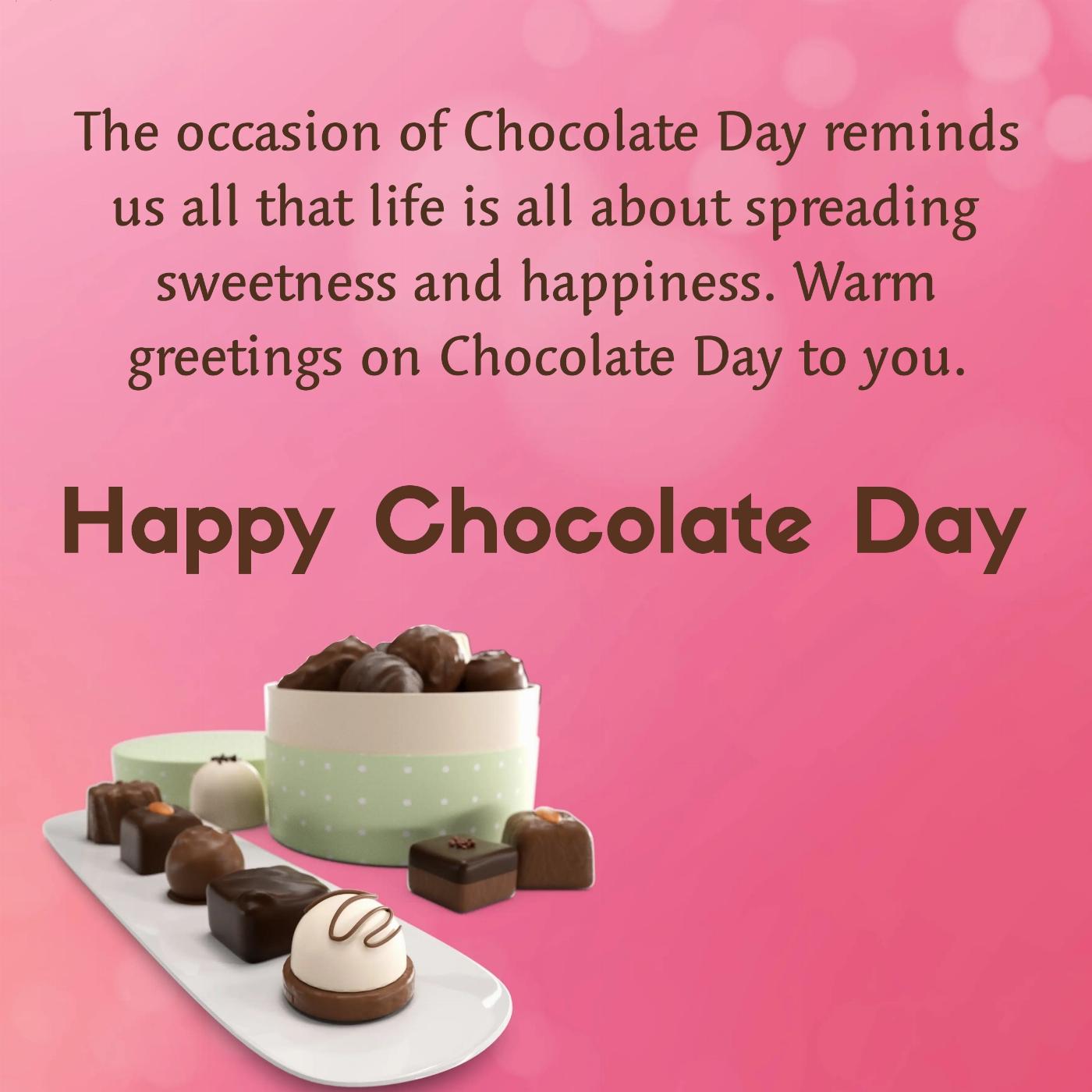 The occasion of Chocolate Day reminds us all