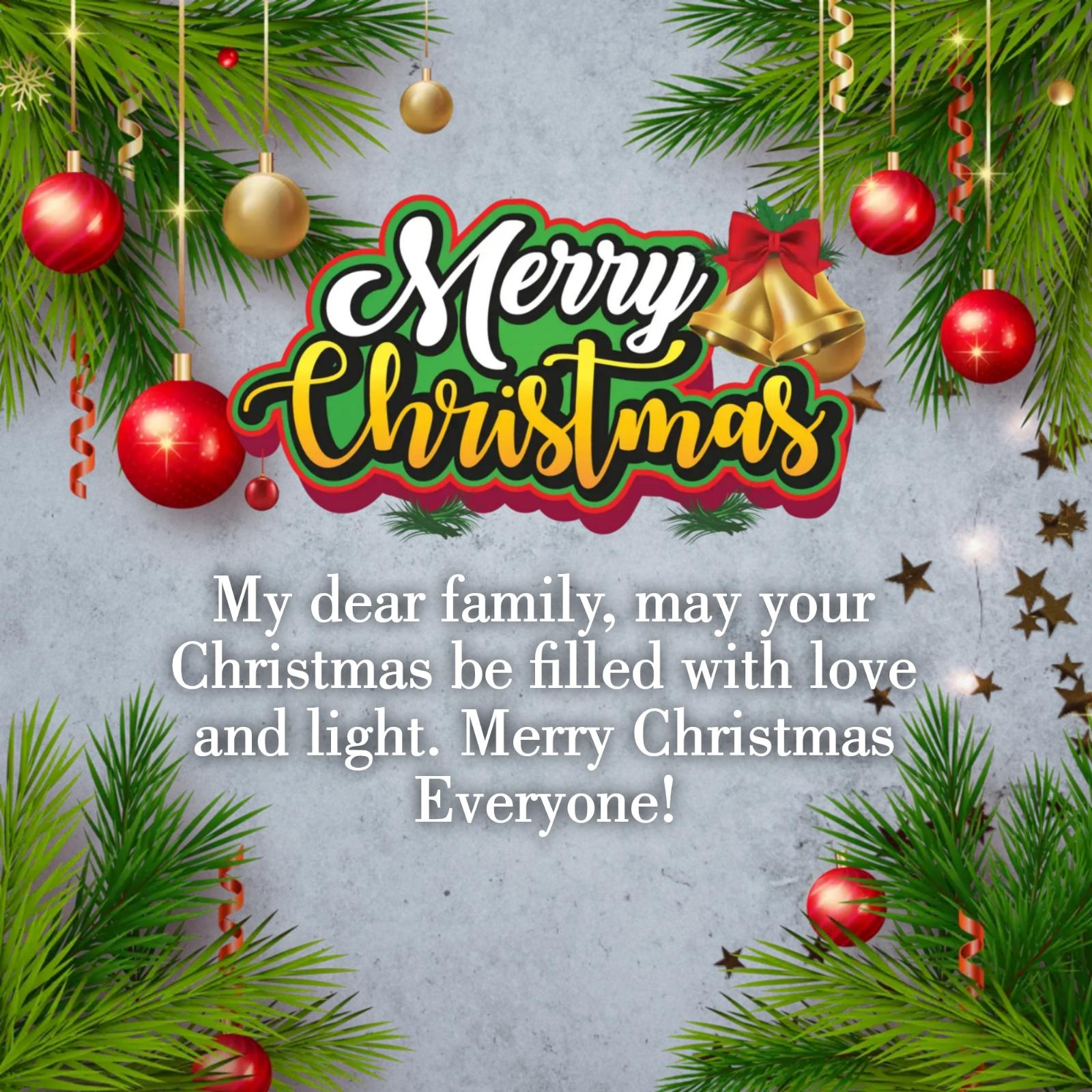 My dear family may your Christmas be filled with
