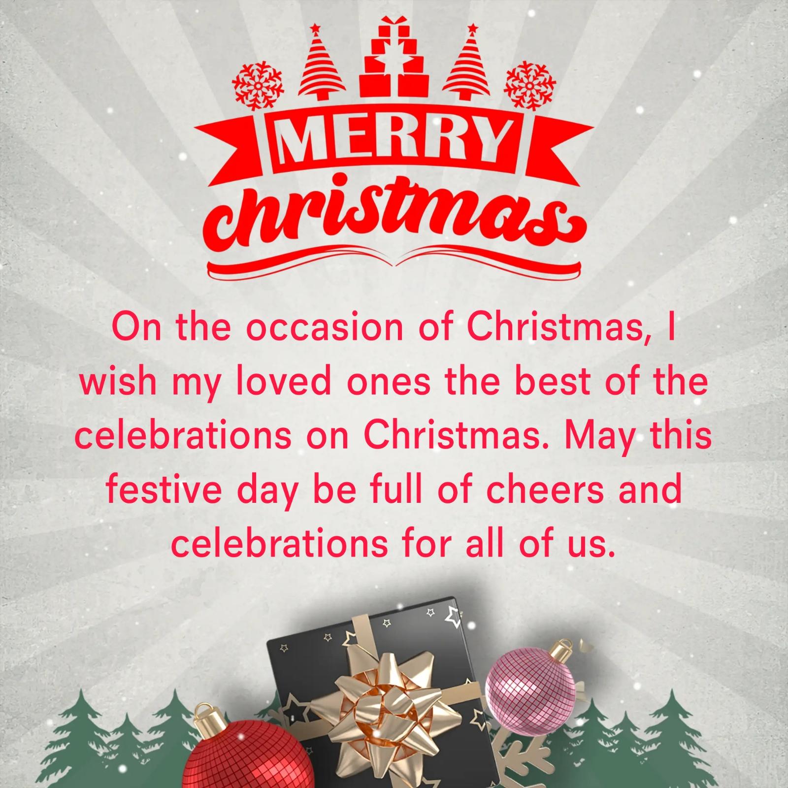 On the occasion of Christmas I wish my loved ones