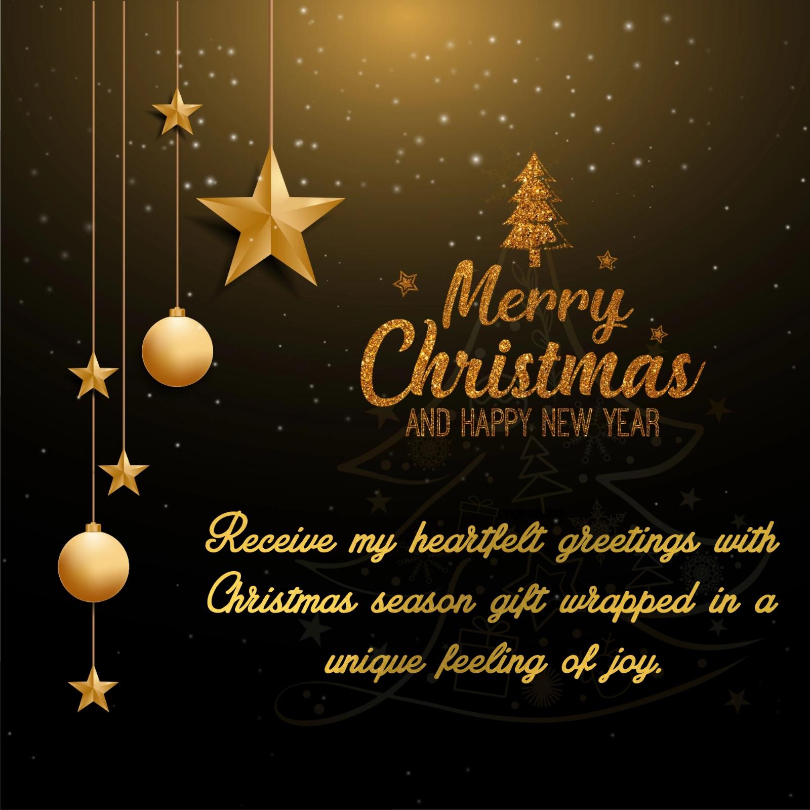 Receive my heartfelt greetings with Christmas season