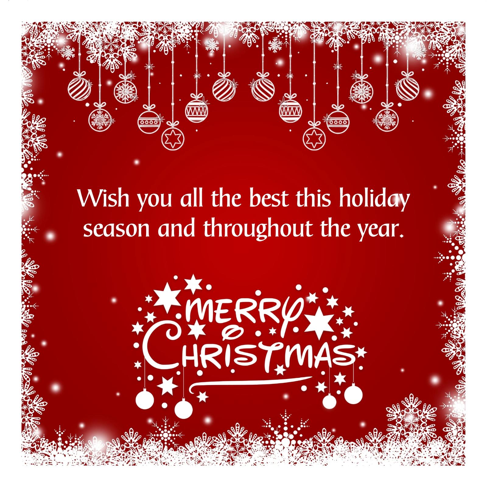 Wish you all the best this holiday season and throughout the year