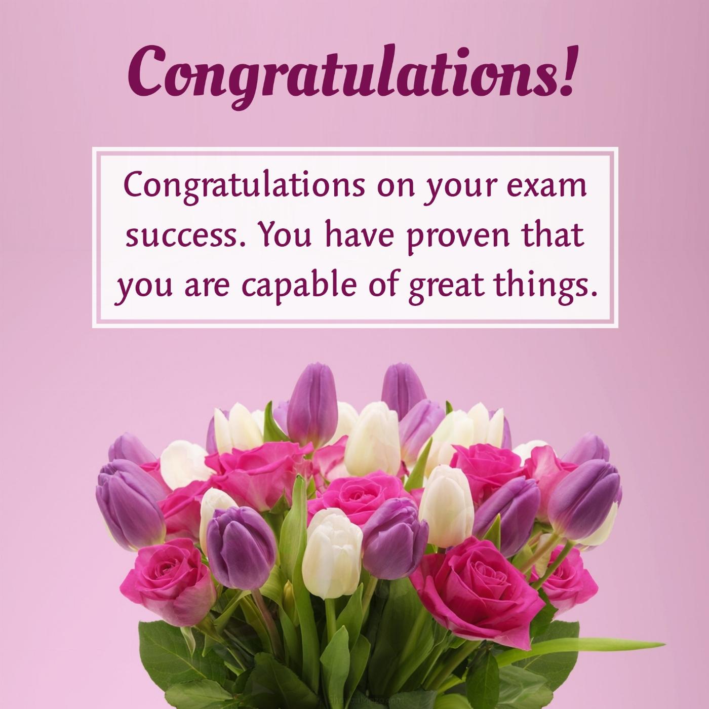 Congratulations on your exam success