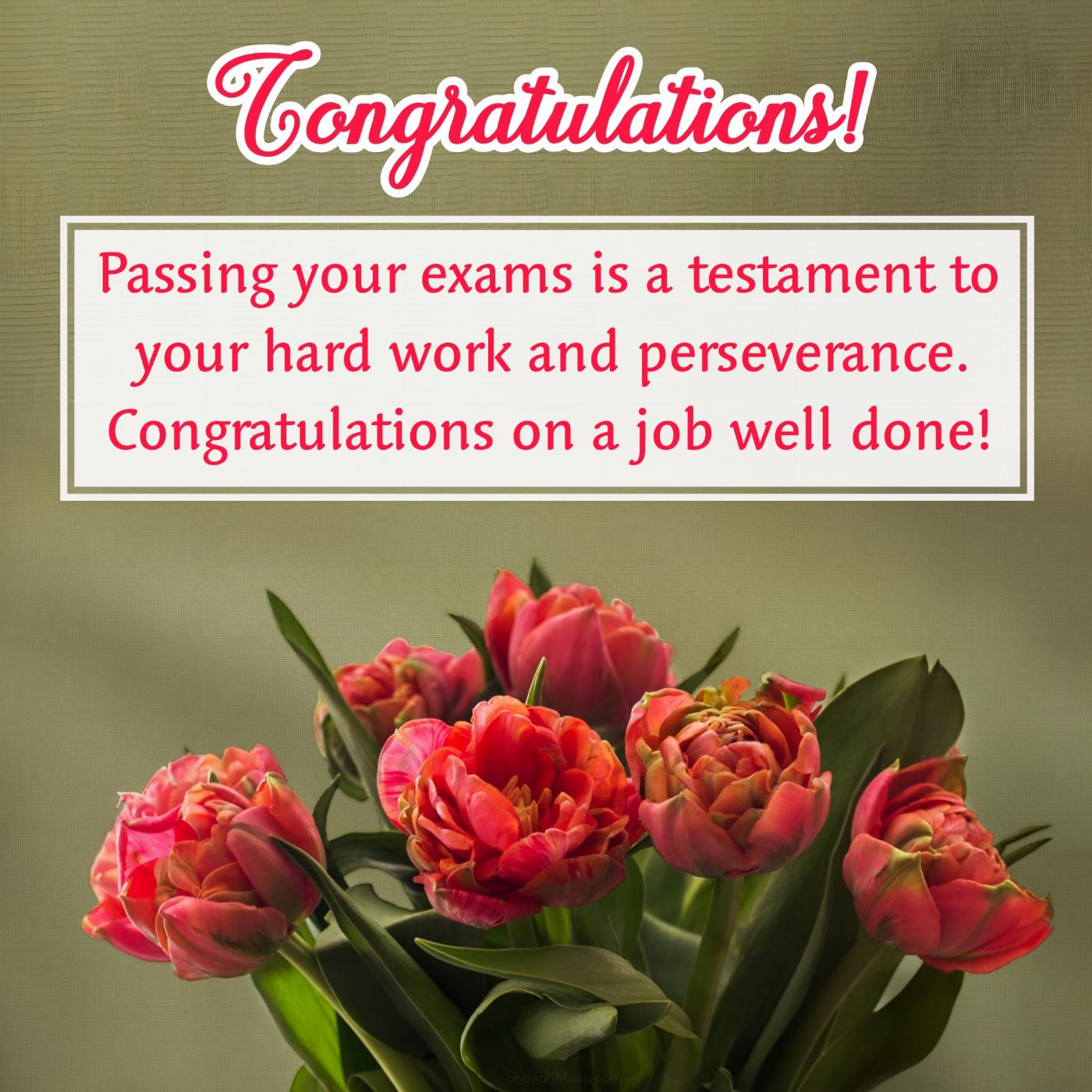 Passing your exams is a testament to your hard work