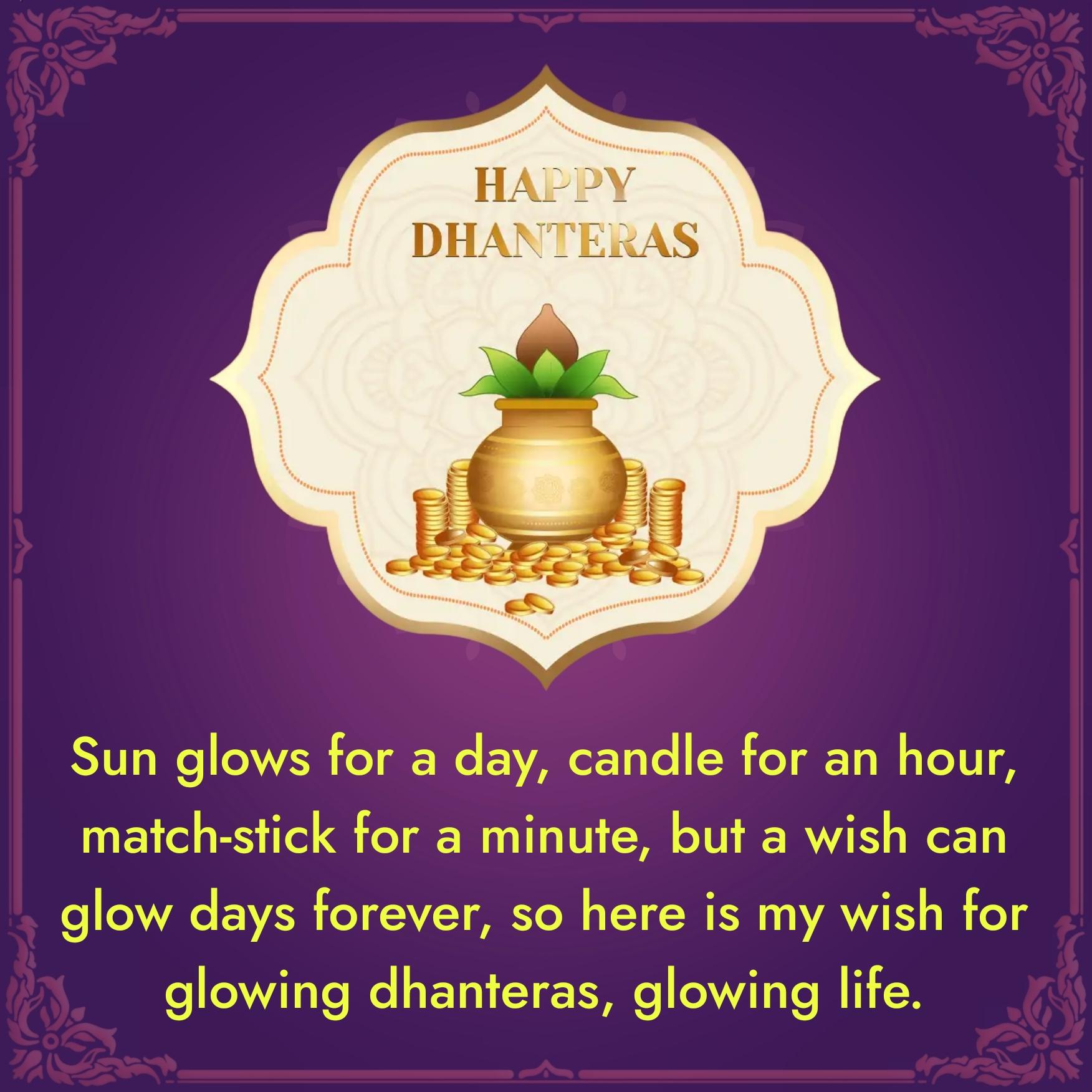 Sun glows for a day candle for an hour