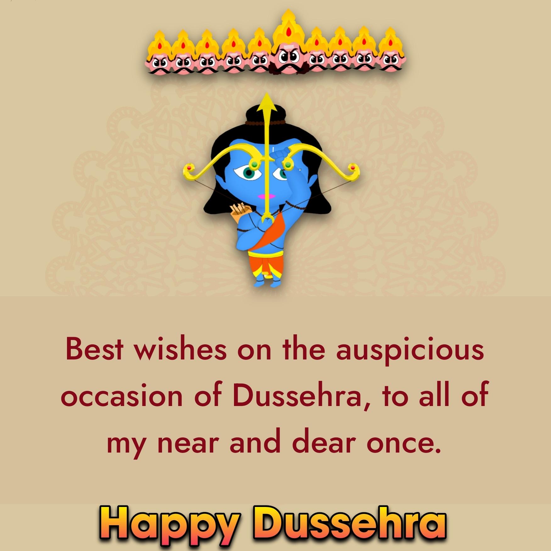 Best wishes on the auspicious occasion of Dussehra