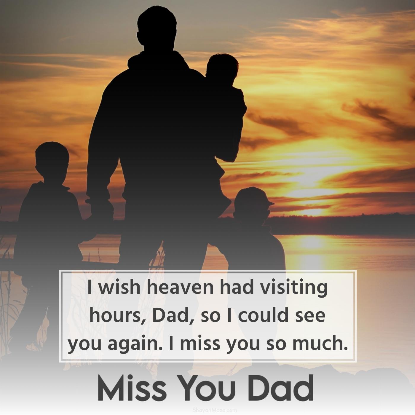 I wish heaven had visiting hours Dad so I could see you again