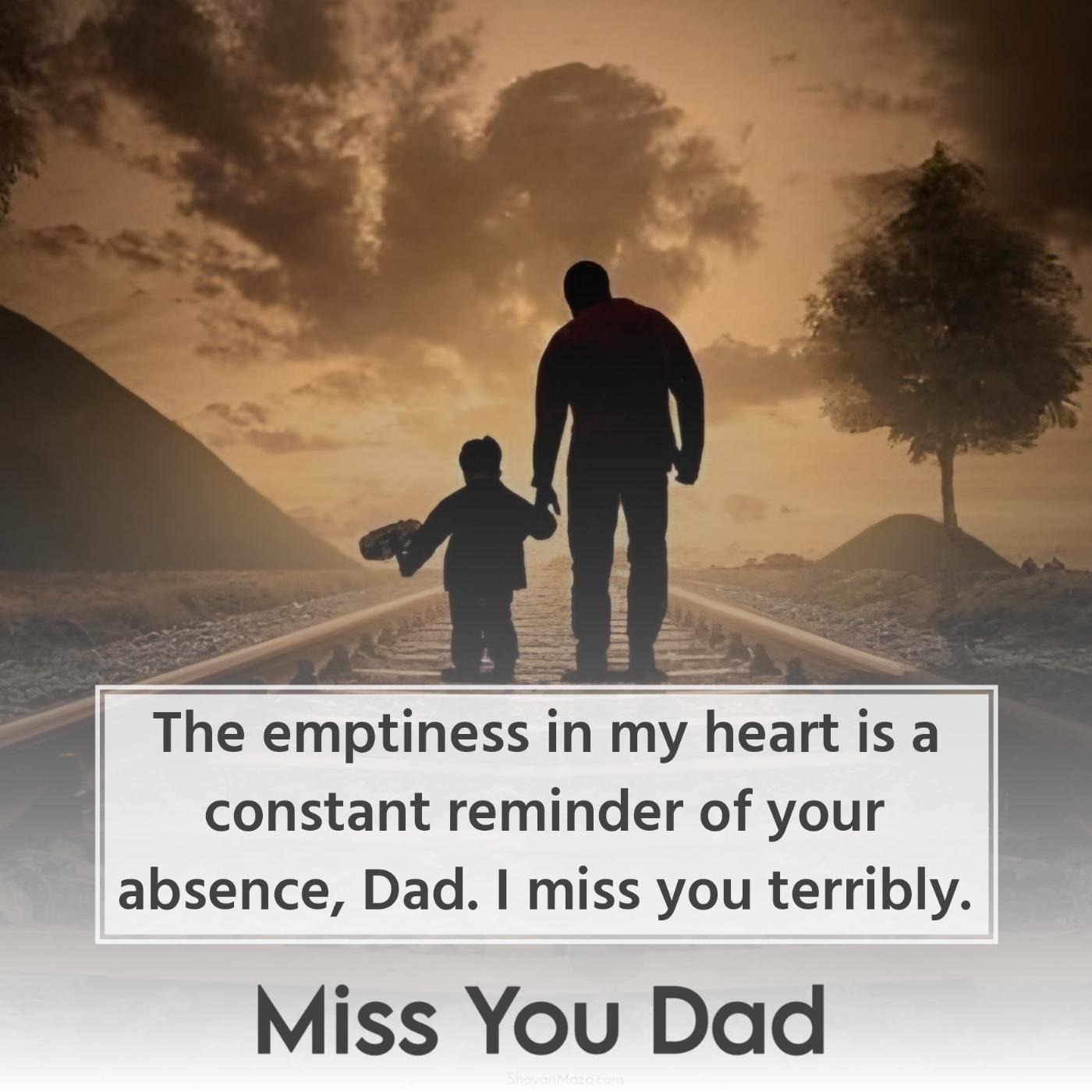 The emptiness in my heart is a constant reminder of your absence Dad