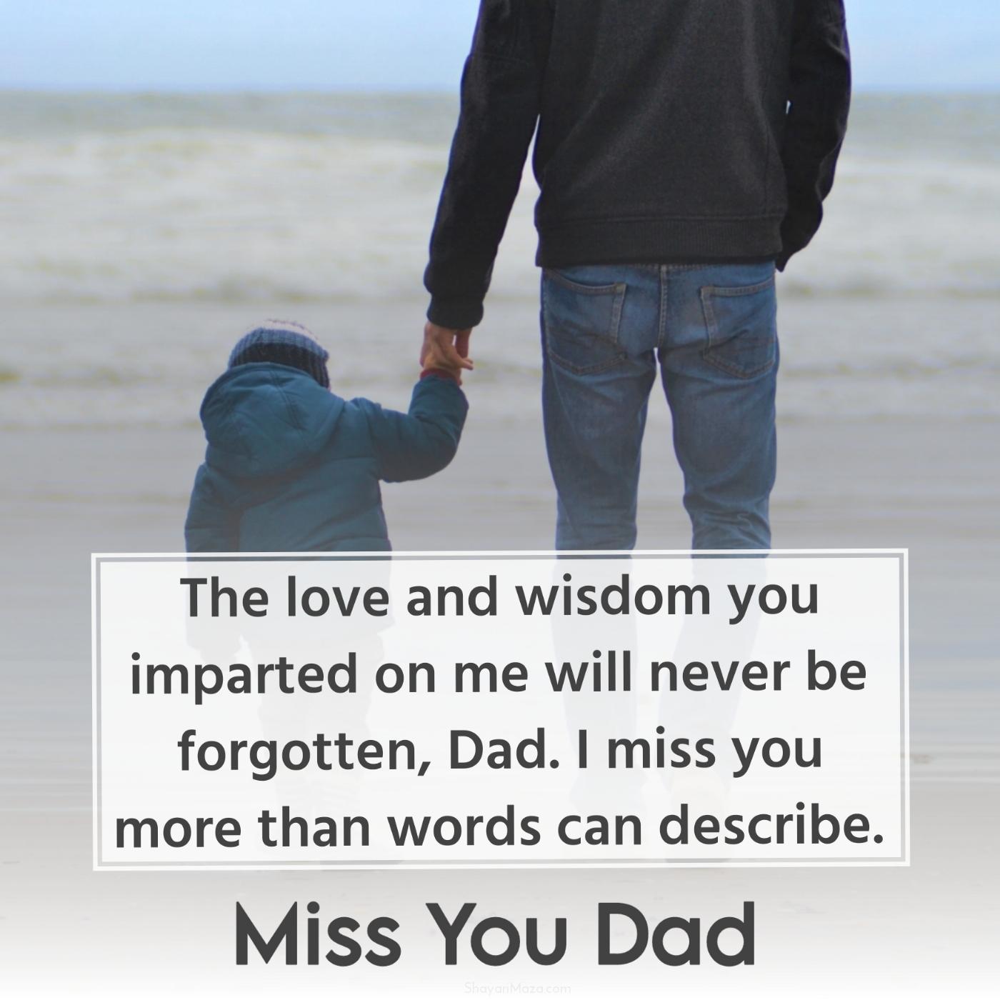 The love and wisdom you imparted on me will never be forgotten Dad