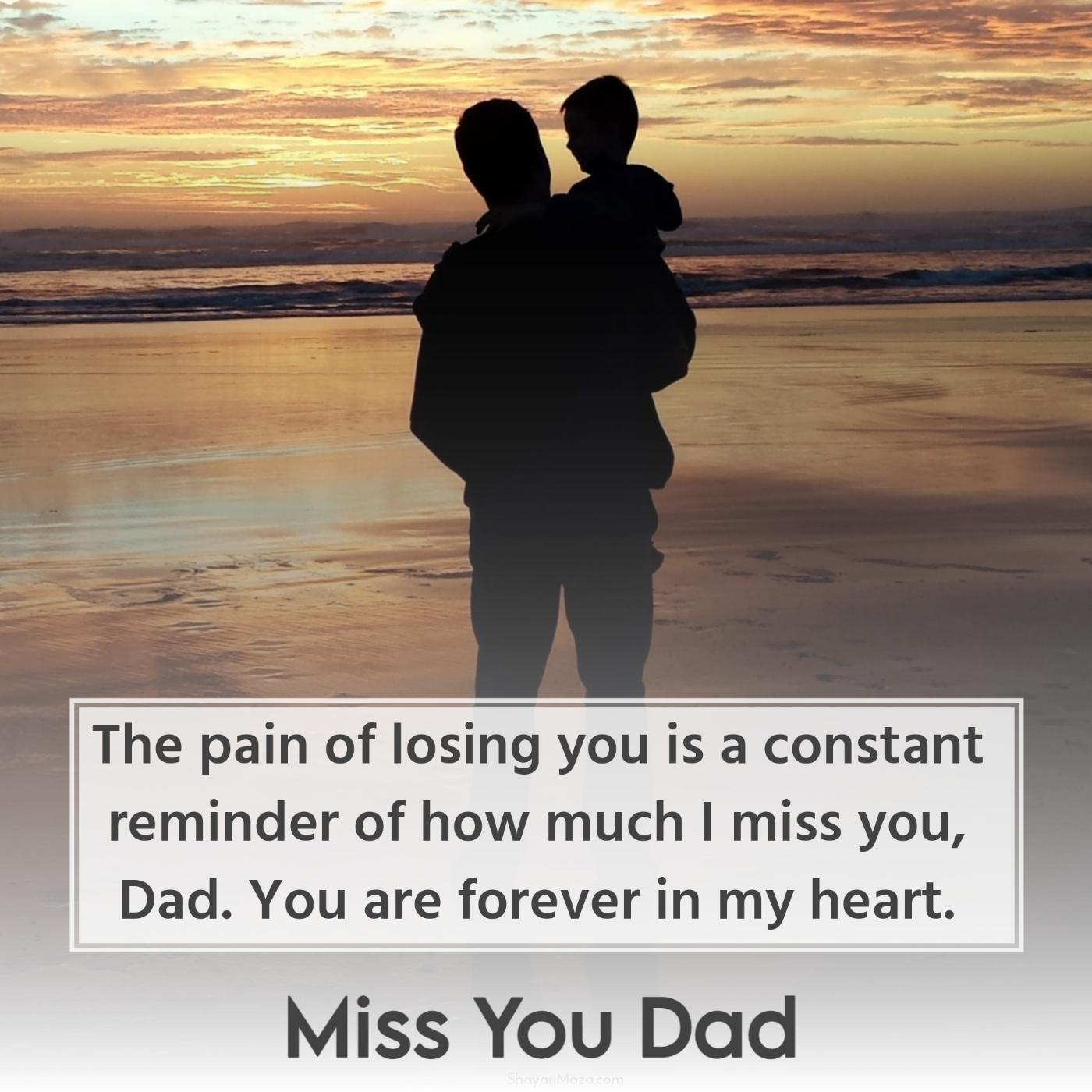 The pain of losing you is a constant reminder of how much I miss you Dad