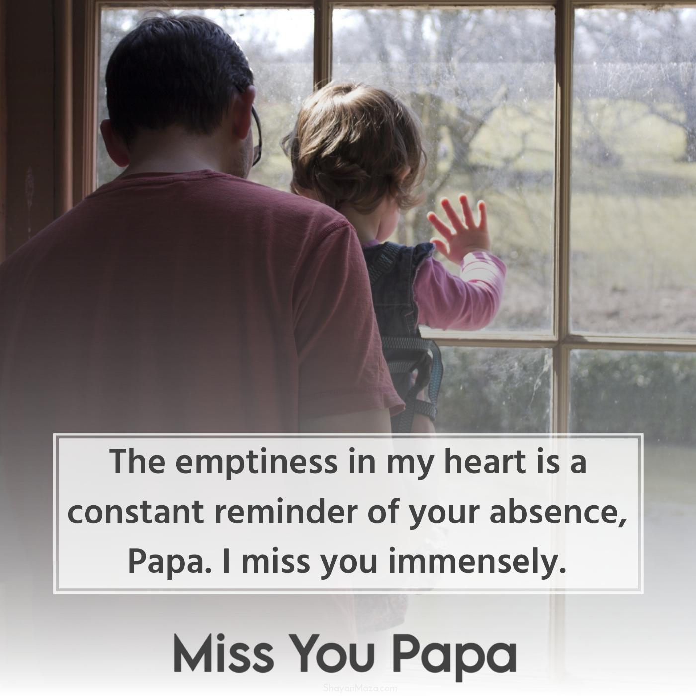 The emptiness in my heart is a constant reminder of your absence Papa