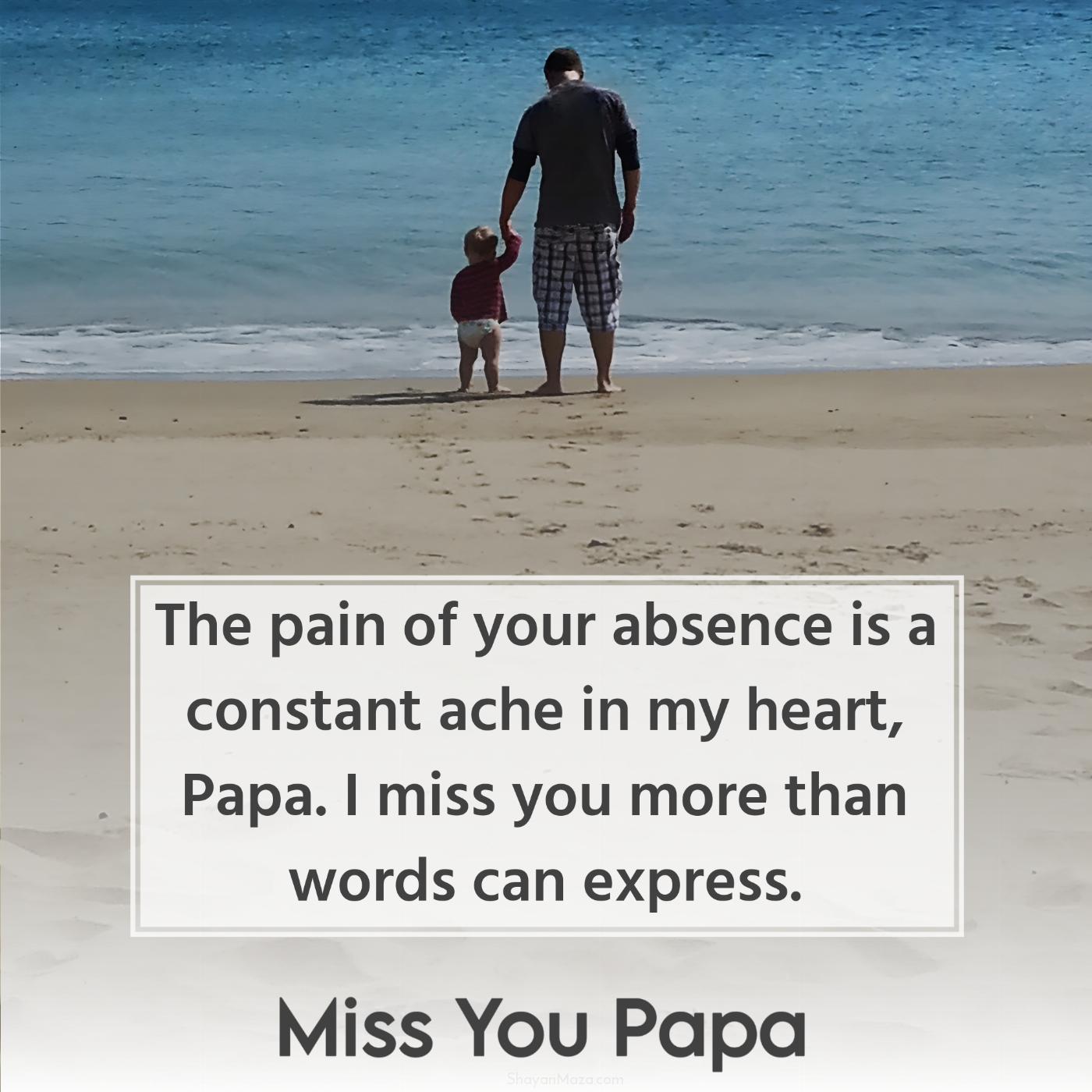 The pain of your absence is a constant ache in my heart Papa