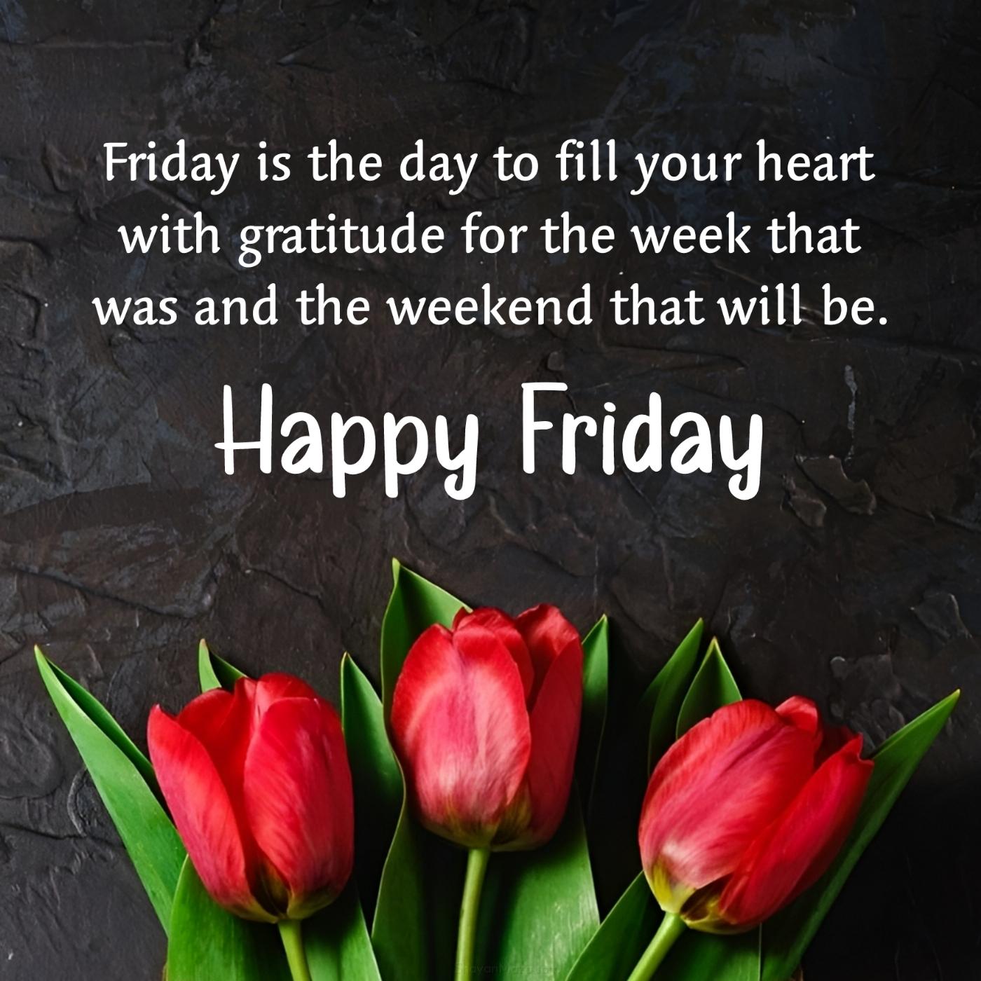 Friday is the day to fill your heart with gratitude for the week