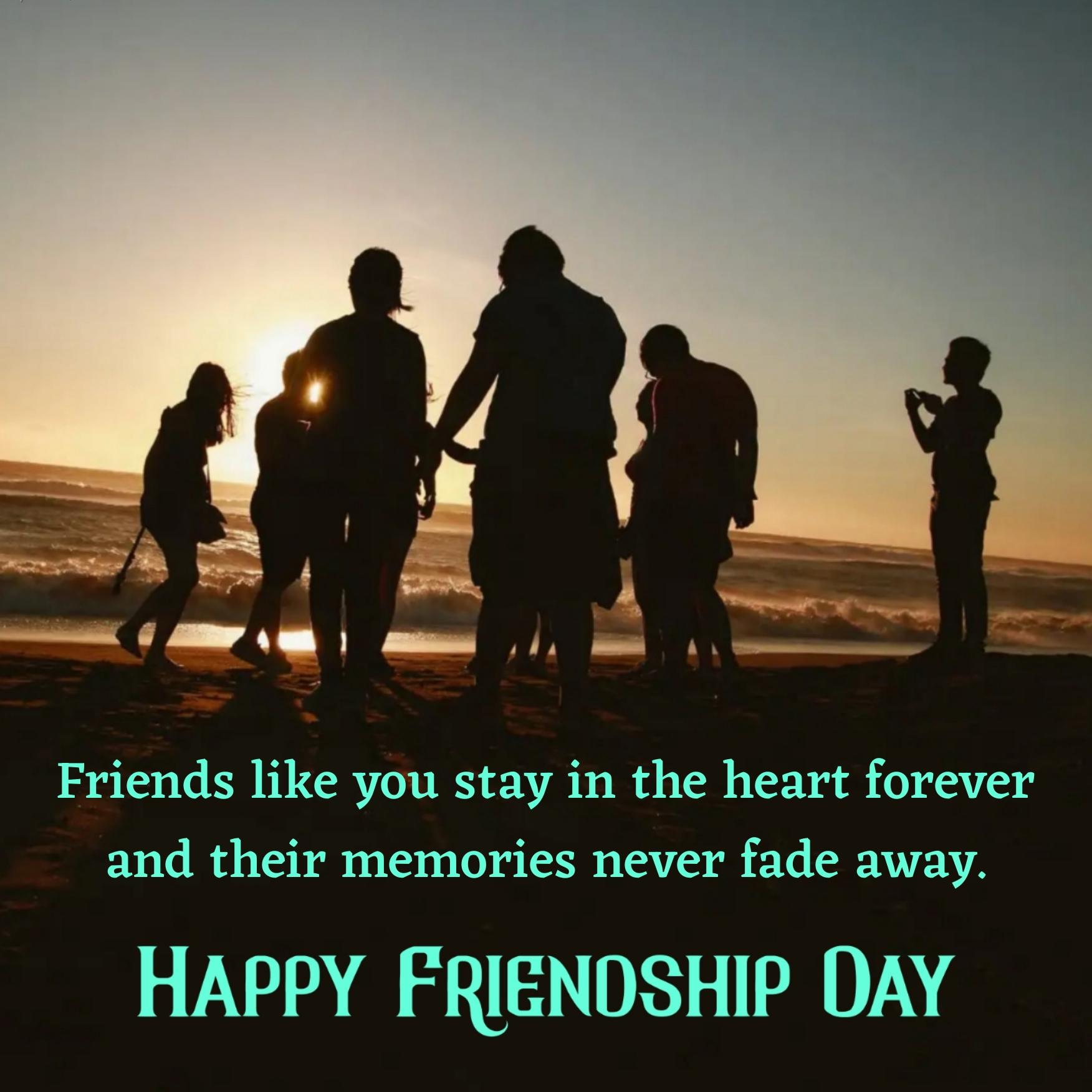 Friends like you stay in the heart forever and their memories
