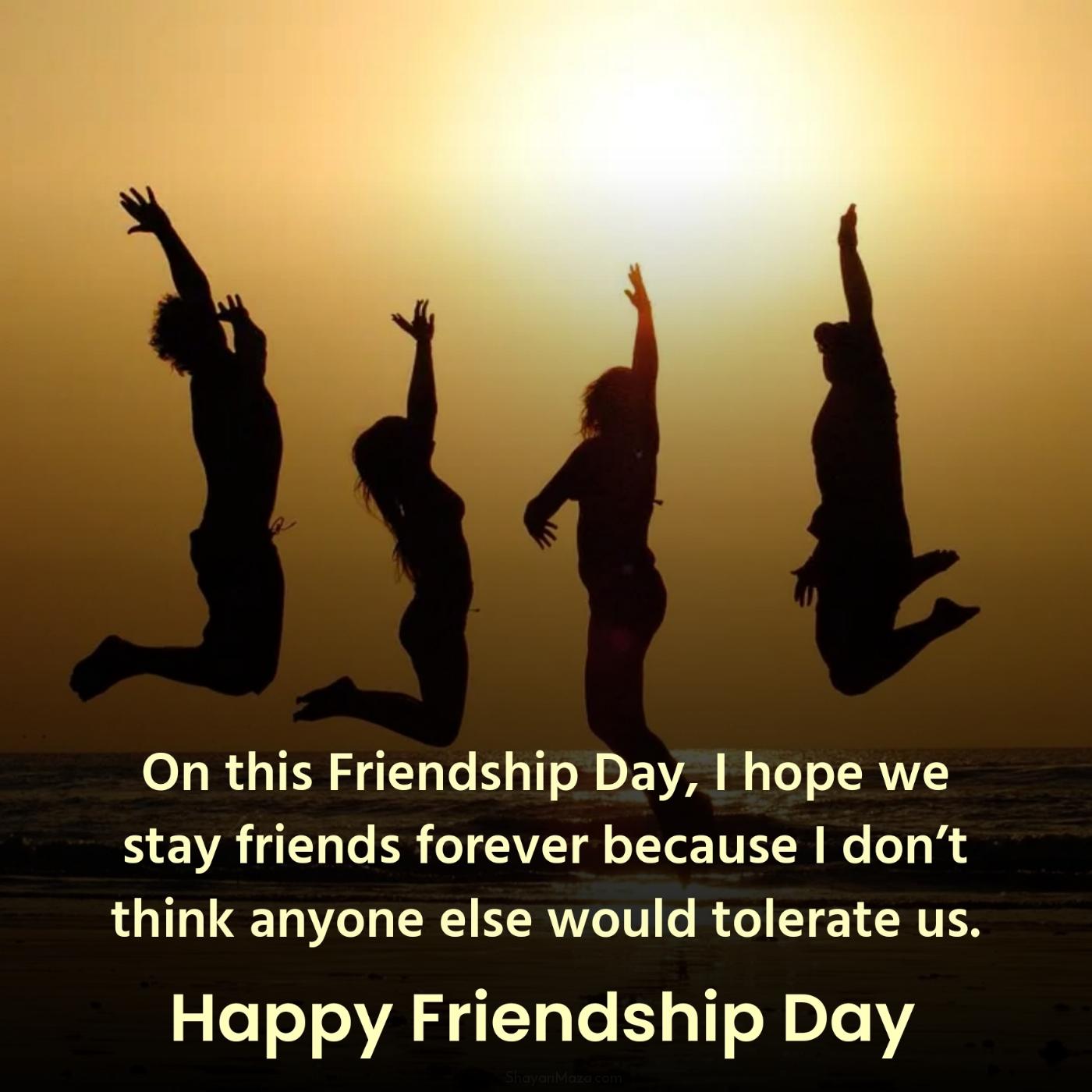 On this Friendship Day I hope we stay friends forever