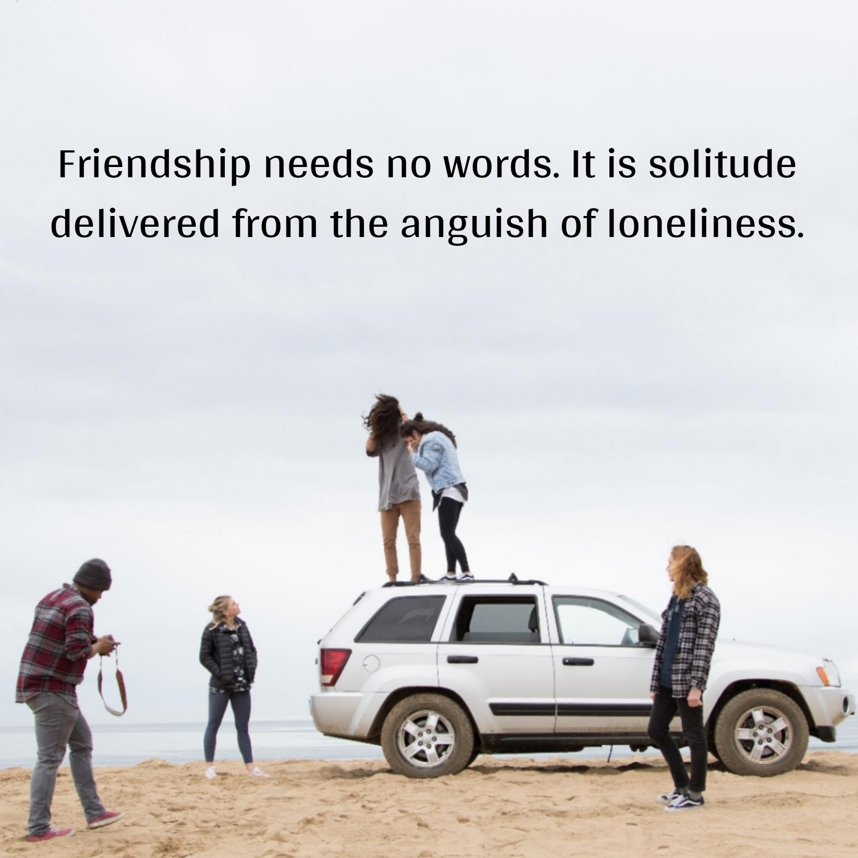 Friendship needs no words It is solitude delivered from the anguish of loneliness