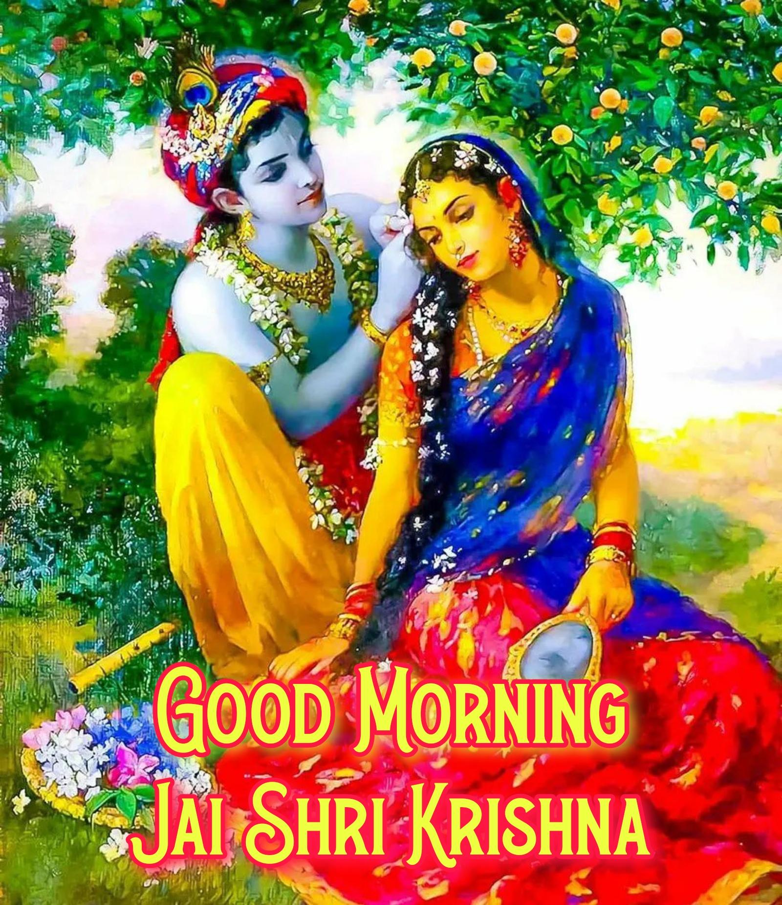 Radha Krishna Good Morning Full Screen Wallpaper - ShayariMaza