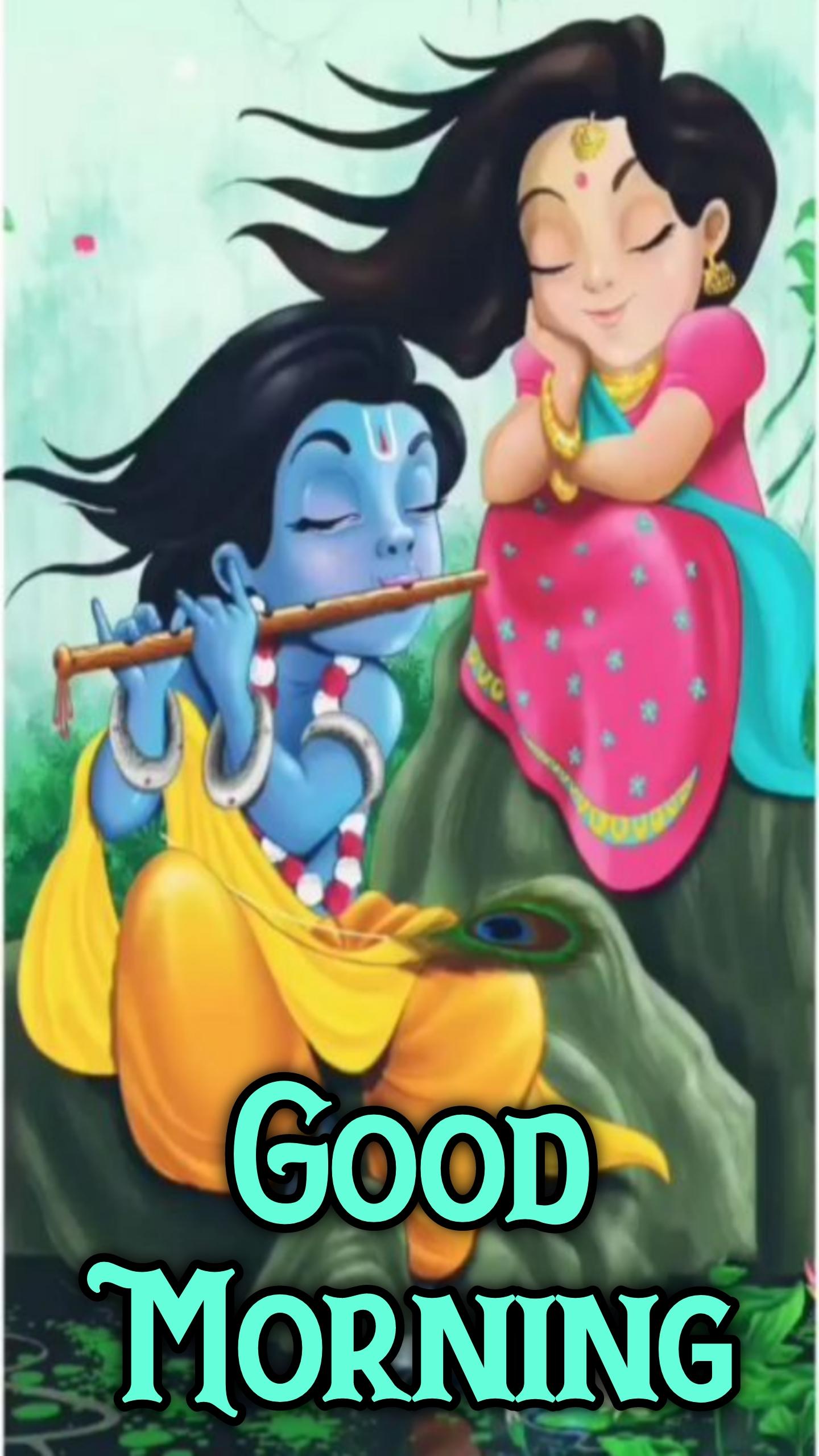 Radha Krishna Good Morning Full Screen Wallpaper - ShayariMaza