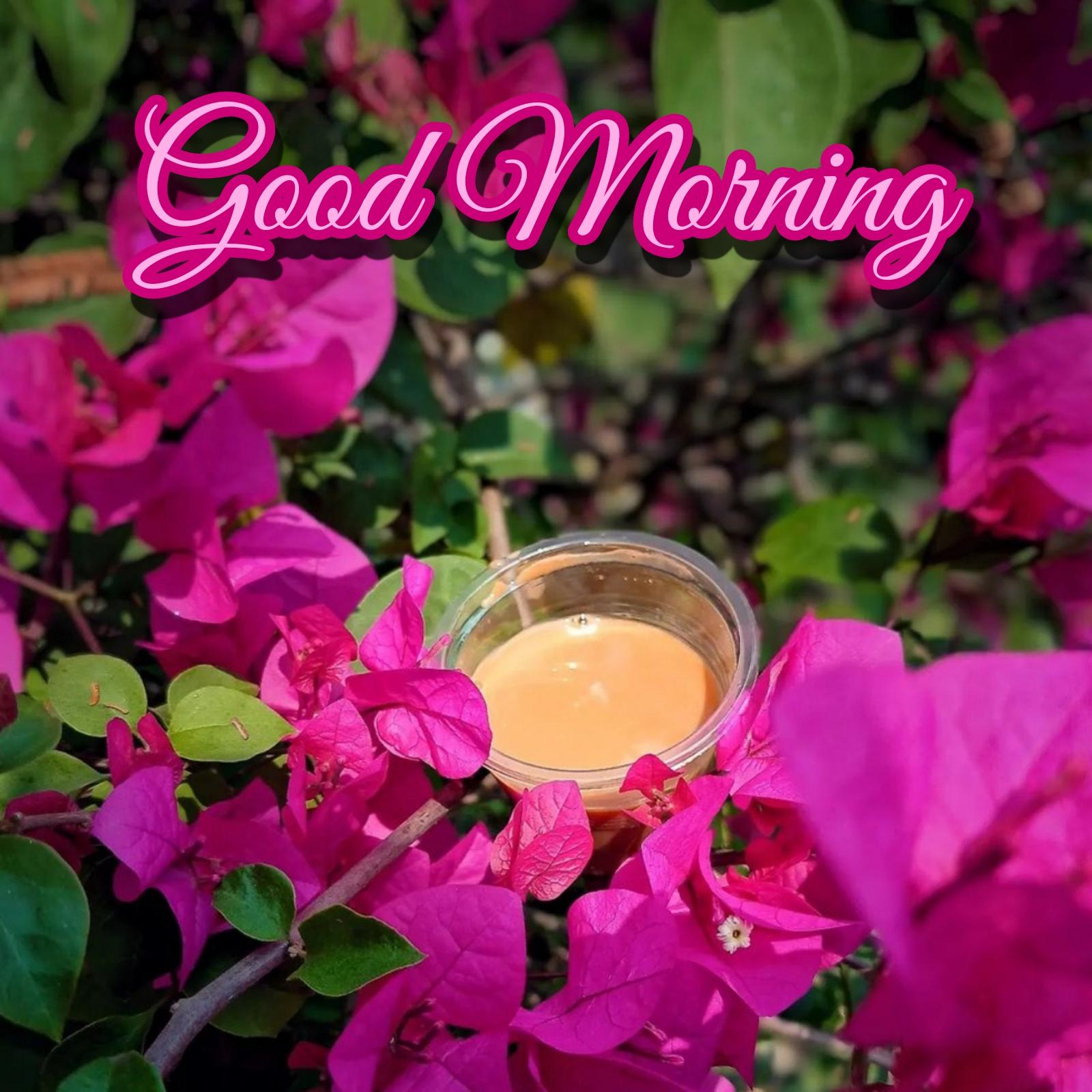 Good Morning Images With Tea And Flowers