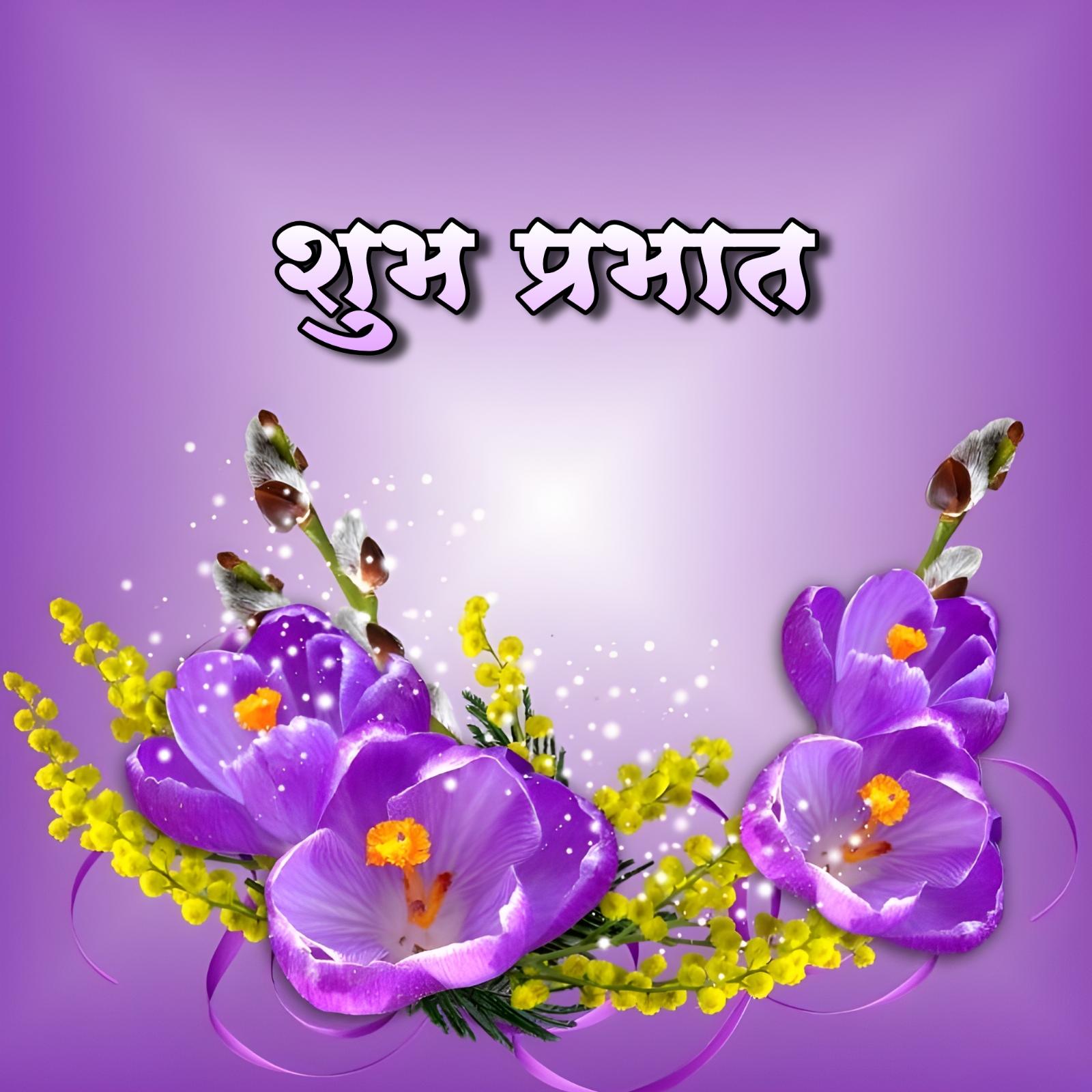 Shubh Prabhat With The Flower Images