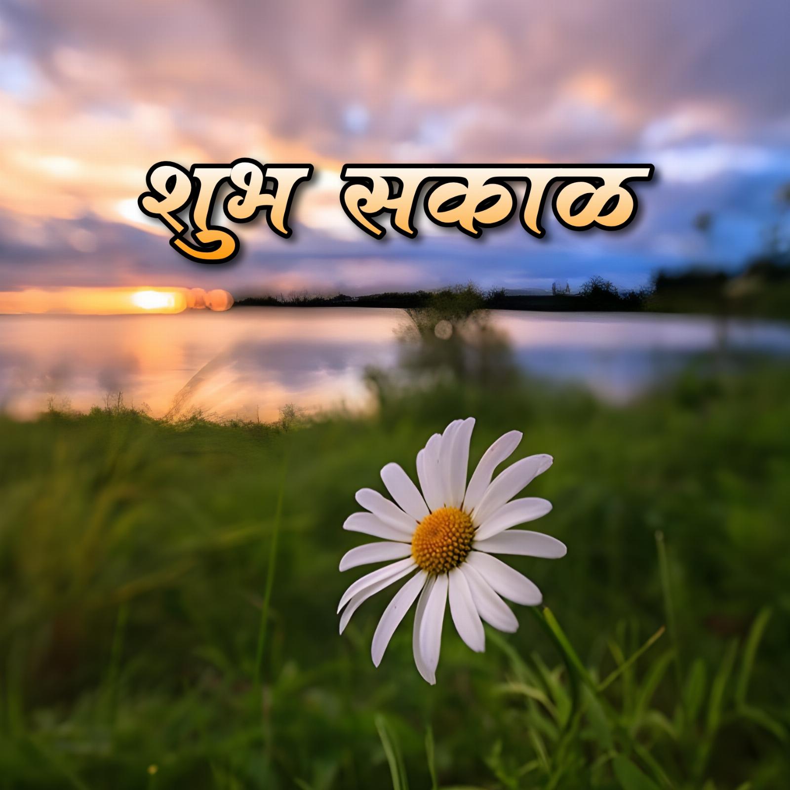 Shubh Sakal Flower Images With Sunrise