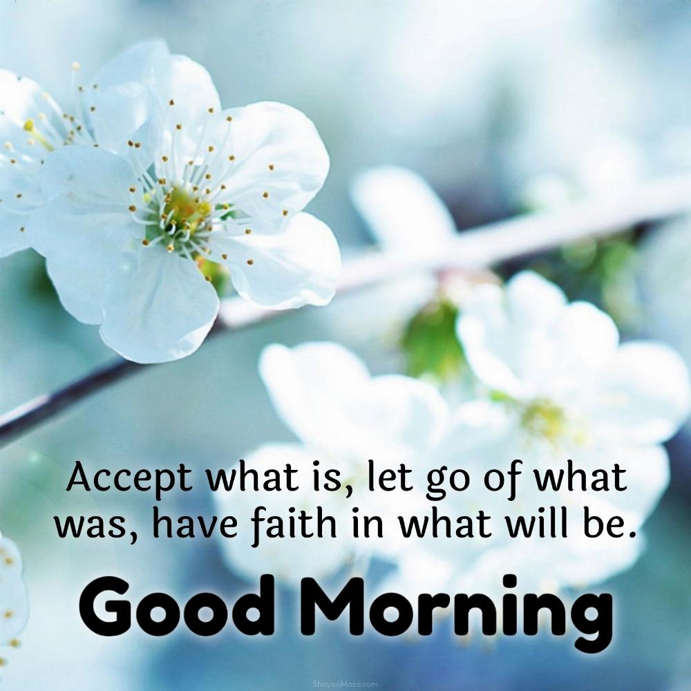 Accept what is let go of what was have faith in what will be