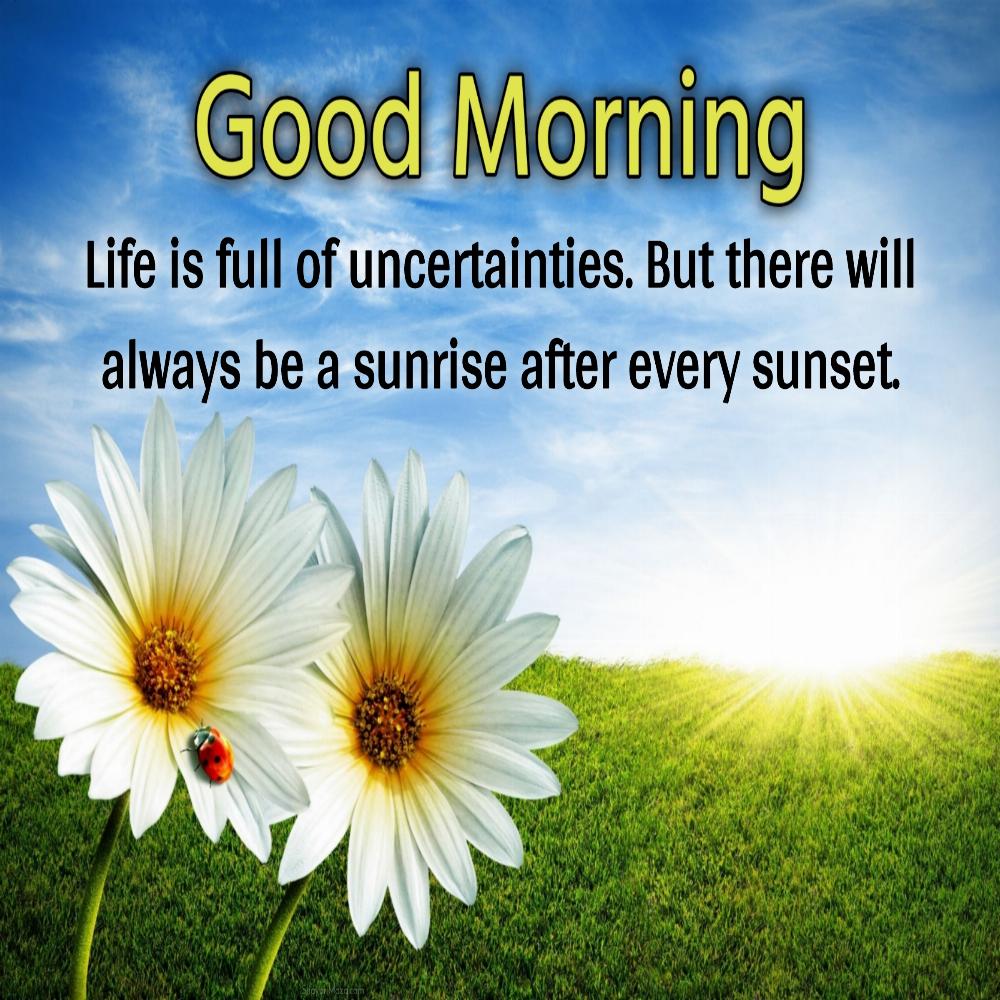 Life is full of uncertainties But there will always be a sunrise after every sunset