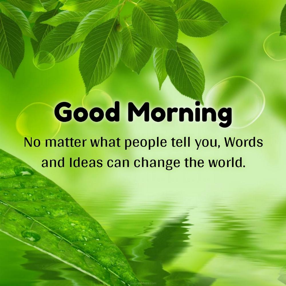 No matter what people tell you Words and Ideas can change the world
