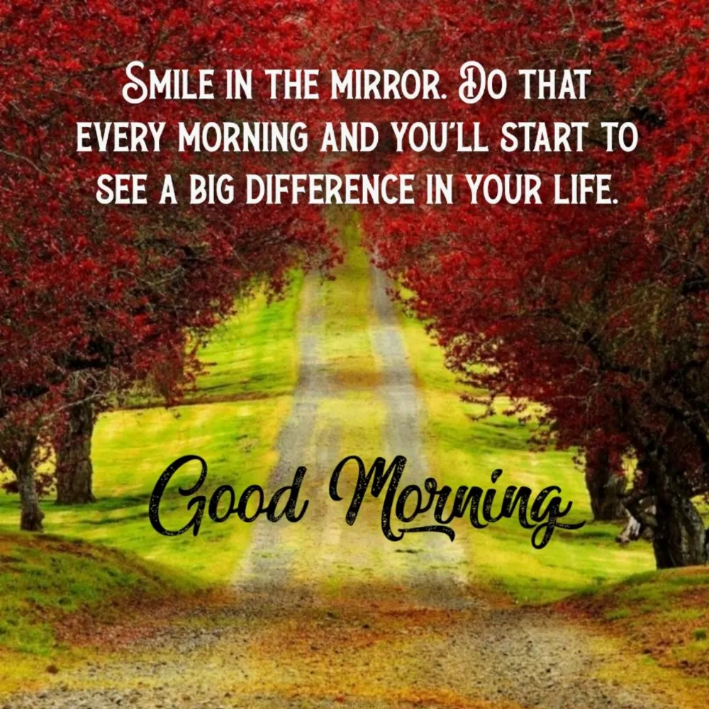 Smile in the mirror Do that every morning and youll start to see a big difference in your life